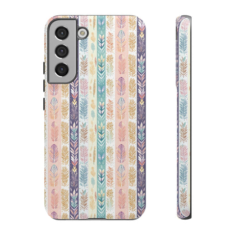 Boho Pastel Feathers Modern Watercolor Abstract Phone Case Compatible with iPhone, Samsung & More - Stylish, Durable Protection with Vibrant Artistic Design Perfect Gift for Her