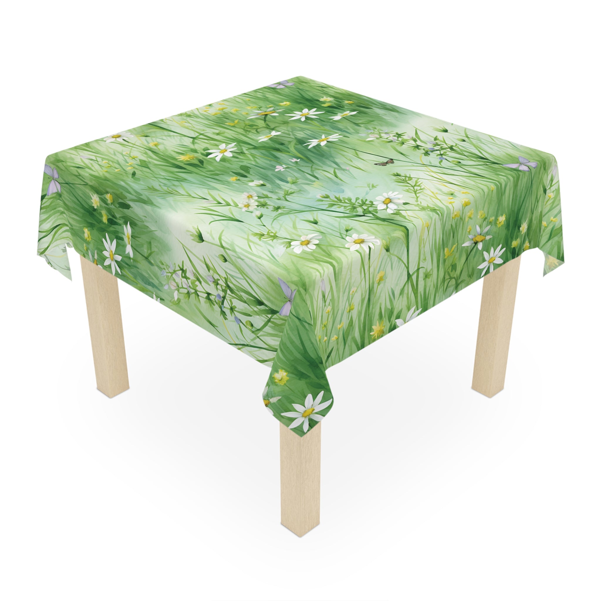 Beautiful Watercolor Grassing Daisy Coffee Tablecloth Durable Table Cover, Perfect Gift for Housewarming, Parties, and Weddings all Events and Occasions - MRSBYVALLE