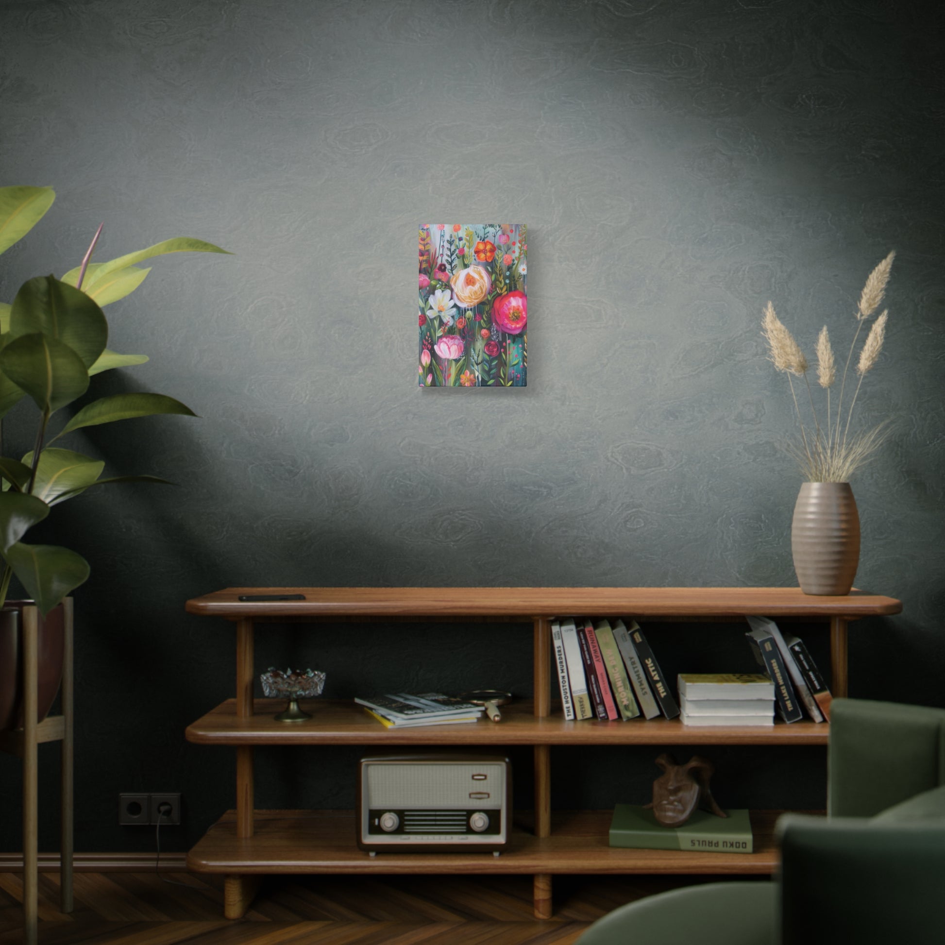 Watercolor Boho Floral Wall Art Matte Canvas Stretched, Vibrant Botanical Design, Perfect for Living Room, Bedroom, or Office Decor, Adds a Stylish Touch to Any Space - MRSBYVALLE