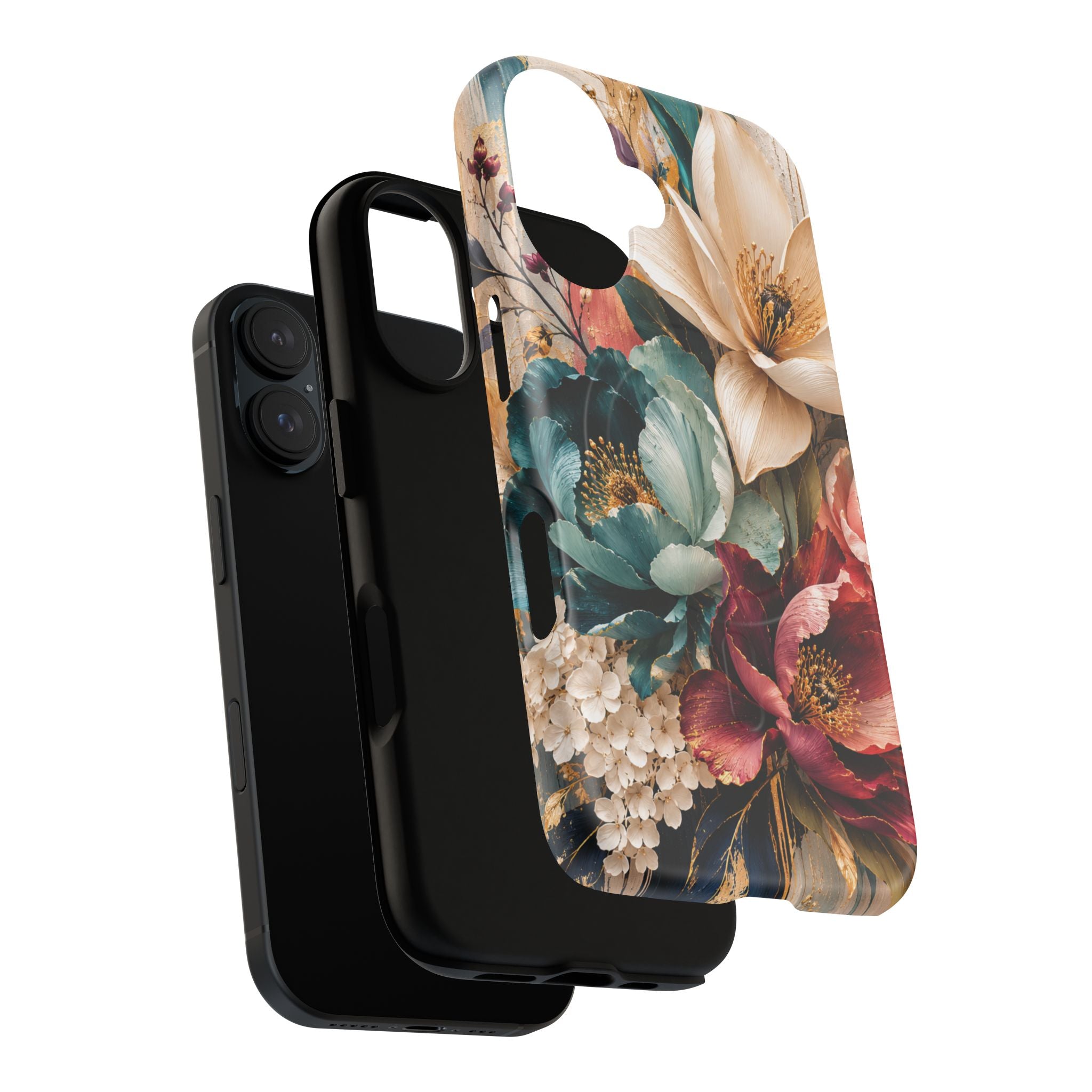 Vintage Floral Bouquet phone case Tough Magnetic Case Velvet Bloom Floral Art iPhone Case  Botanical Protective Case Samsung Modern Garden