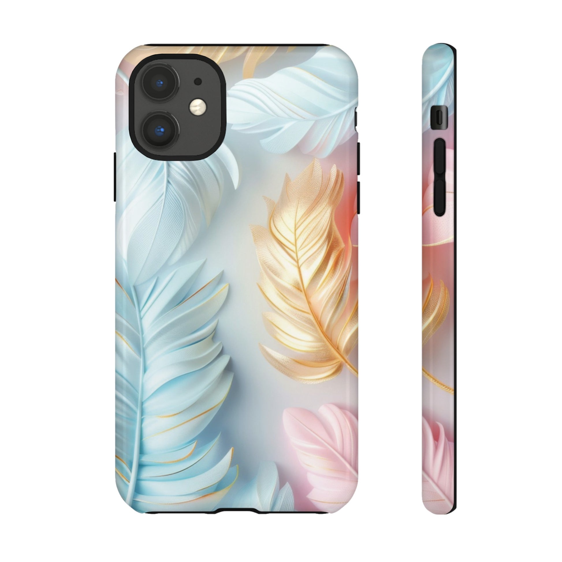 Pastel Feathers Protective Phone Case Gift for Her Phone 15, Samsung iPhone Samsung Gift for Her Case iPhone 15, Samsung iPhone Samsung Accessory Gift for Her
