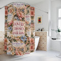 You Are Loved You Are Chosen Shower Curtain | Inspirational Floral Christian Bathroom Decor