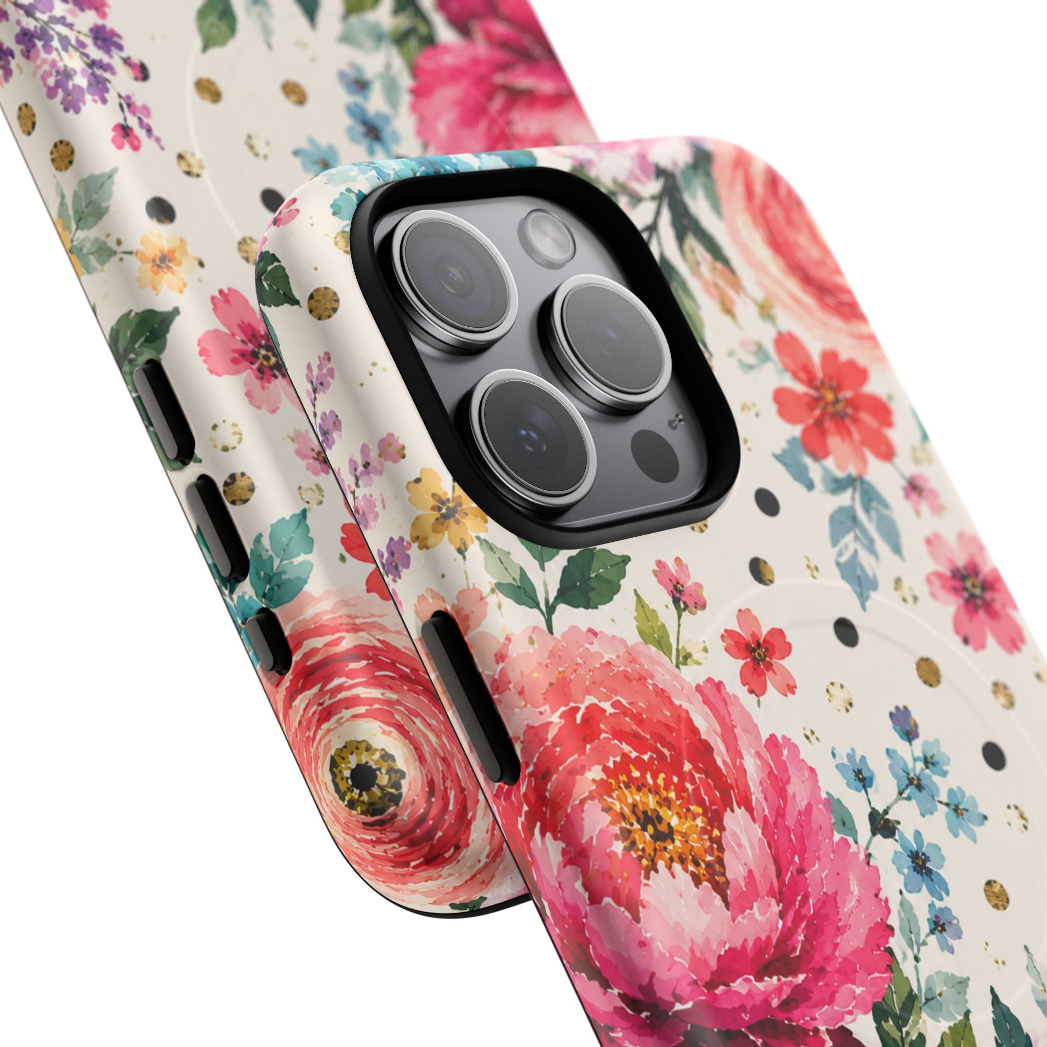 Watercolor Floral Peonies phone case | magnetic slim protective case