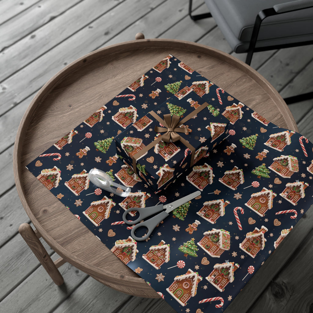 Vintage 3D Gingerbread House Christmas Wrapping Paper | Elegant  Holiday Gift Wrap3 Size Options Available Gift Mom