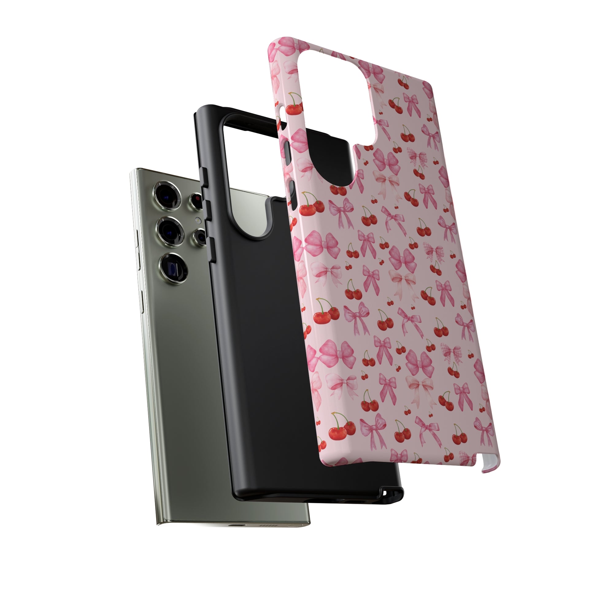 Coquette phone case Cherry Coquette Ribbon Bow iPhone Case Fruity, Girly Gift for Her Phone 15, Samsung iPhone Samsung Gift for Her Case iPhone 15, Samsung iPhone Samsung Accessory Gift for Her.
