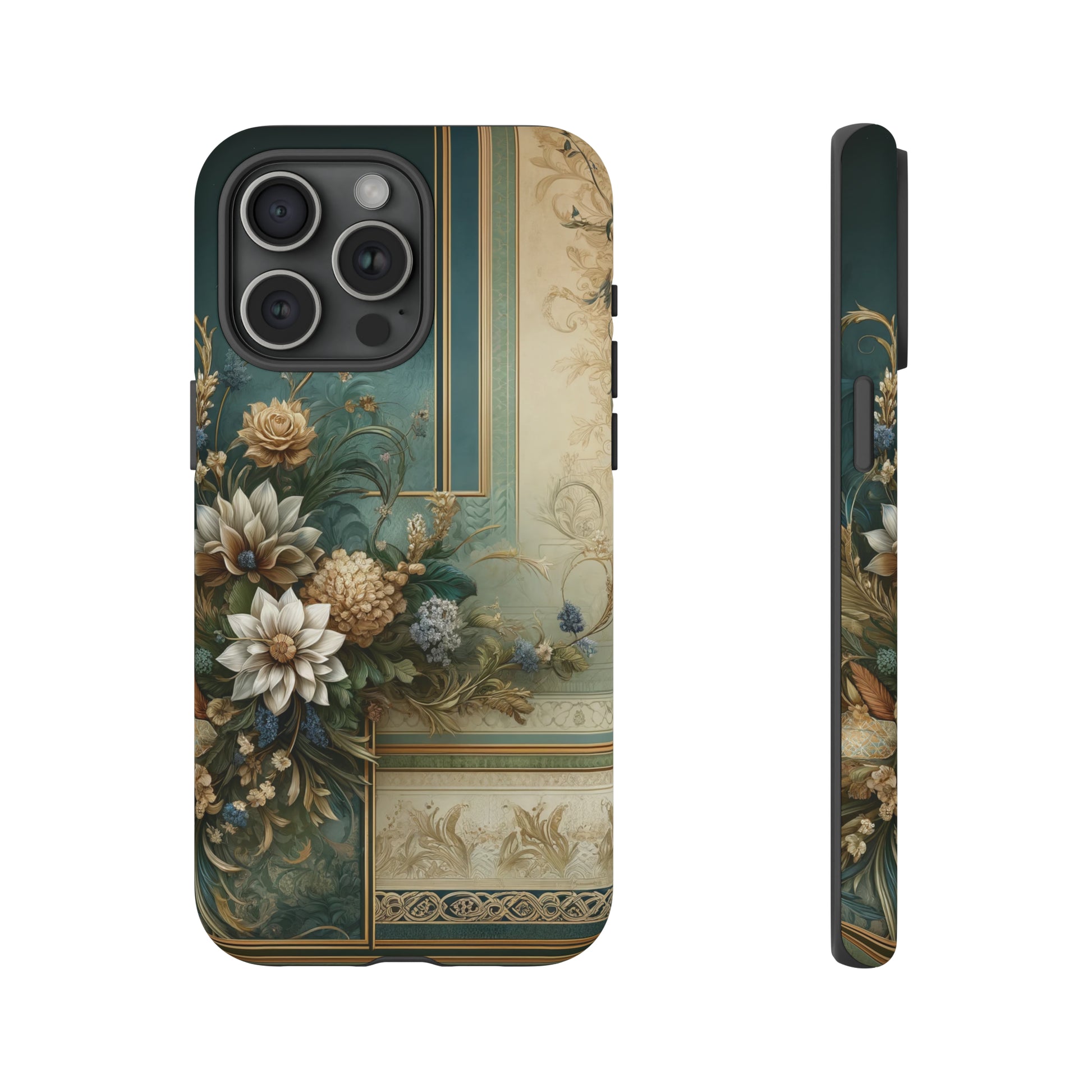 Victorian Floral Boho Luxury Phone Tough Case Floral Elegant Durable Stylish for Modern Devices iPhone 15, Samsung iPhone Samsung Accessory Gift for Her.