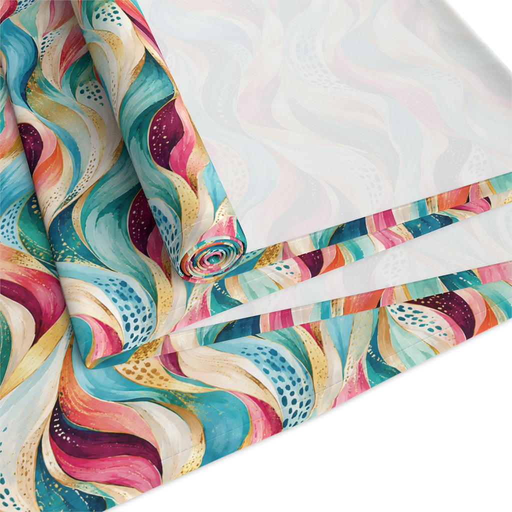 Retro Pastel Wave Table Runner