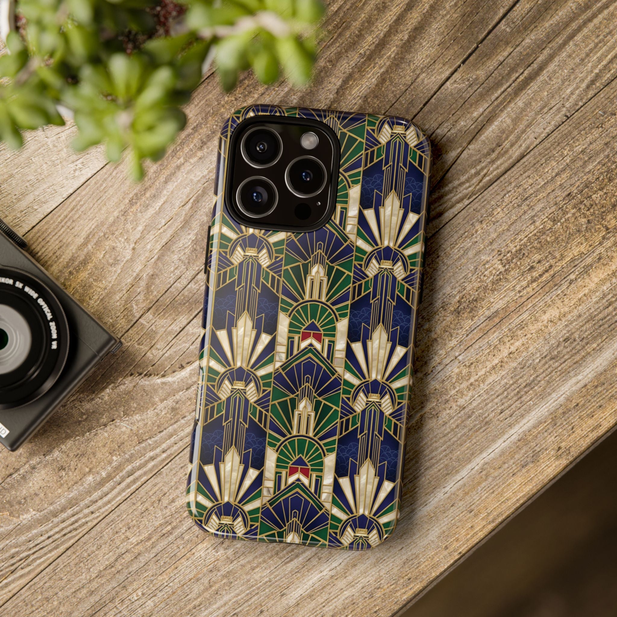 Navy & Gold Art Deco Phone Case — Imperial Art Deco Tough Case