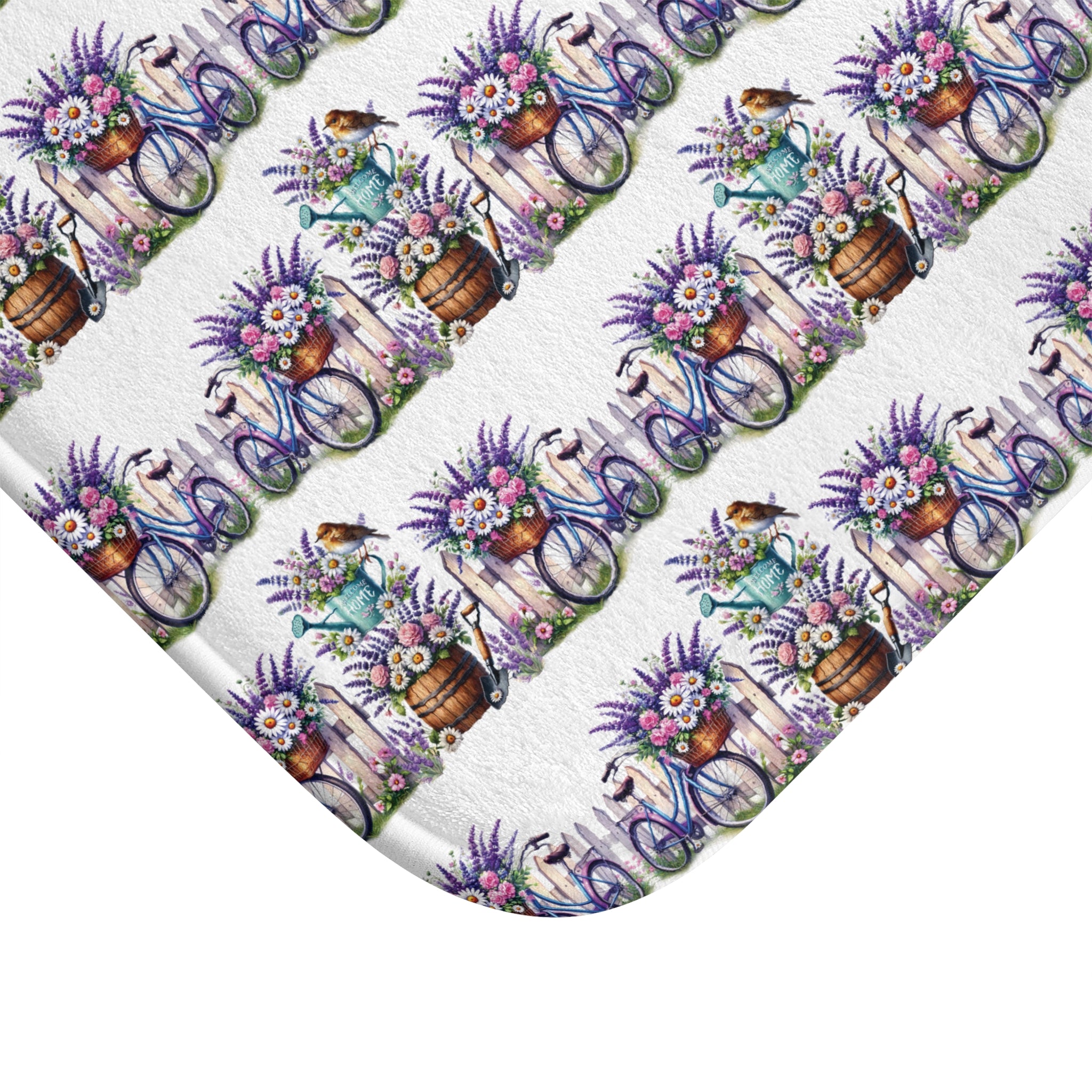 Lavender Wildflowers Bright Floral Bathmat – A Soothing Blend of Calming Lavender Flowers Beauty, and Serenity to the Most Private Room in Your Home