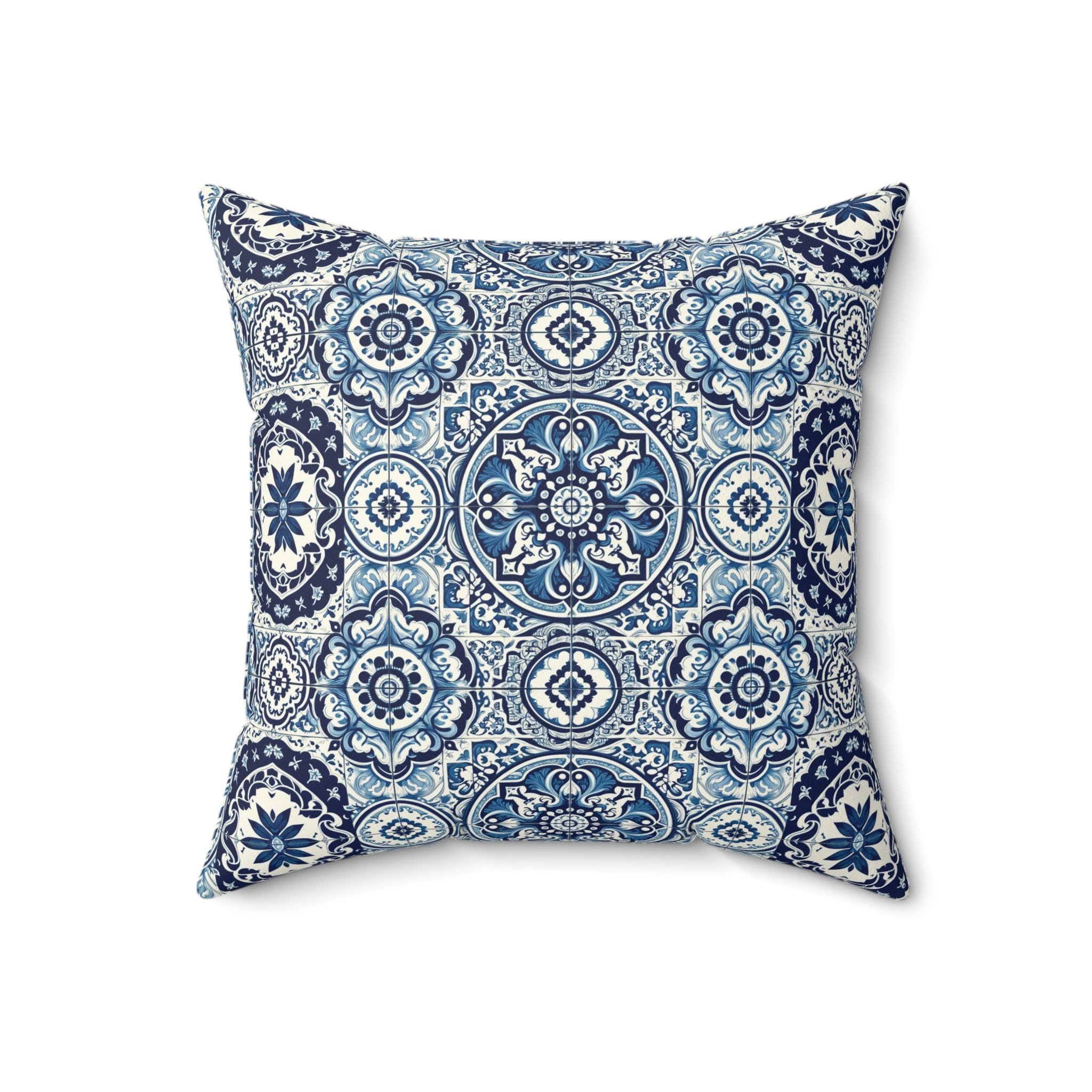 Blue Tile Design Elegance Decorative Pillow Touch of Beauty to Your Decor Living Room Comfort for Bedroom or Housewarming Gift New House, Bridal Shower Gift - MRSBYVALLE
