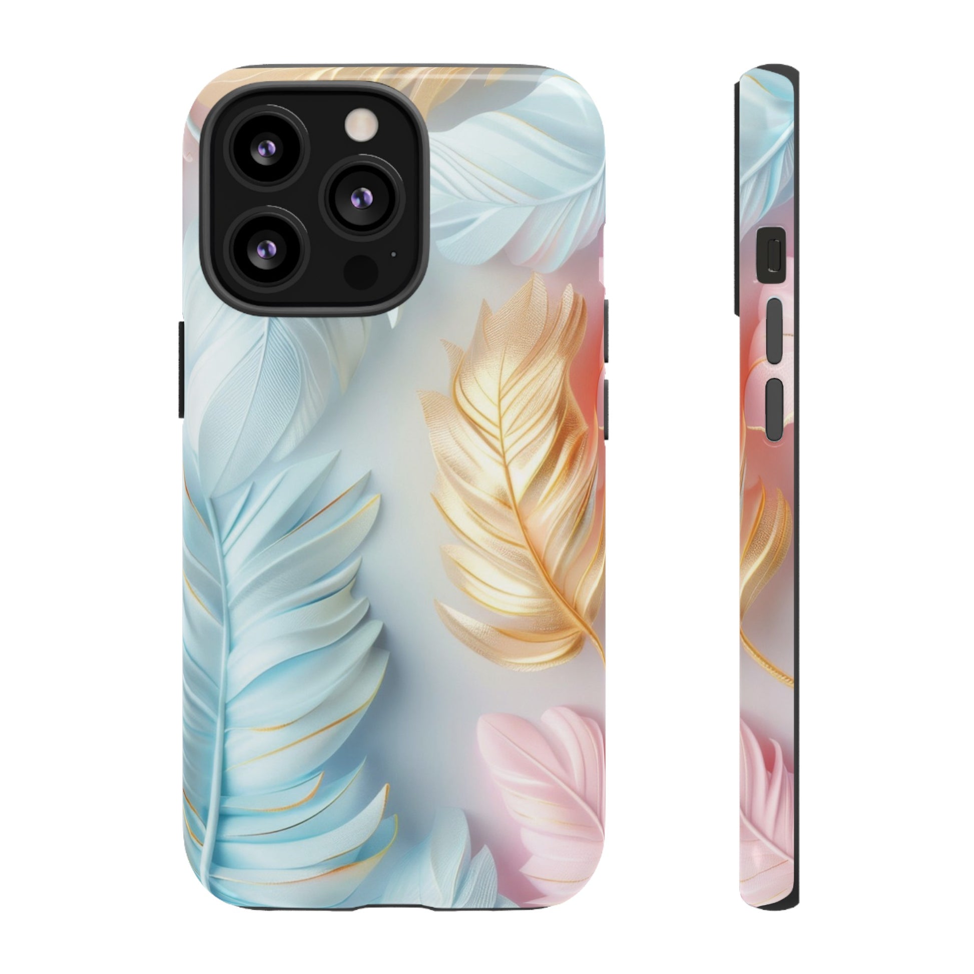 Pastel Feathers Protective Phone Case Gift for Her Phone 15, Samsung iPhone Samsung Gift for Her Case iPhone 15, Samsung iPhone Samsung Accessory Gift for Her