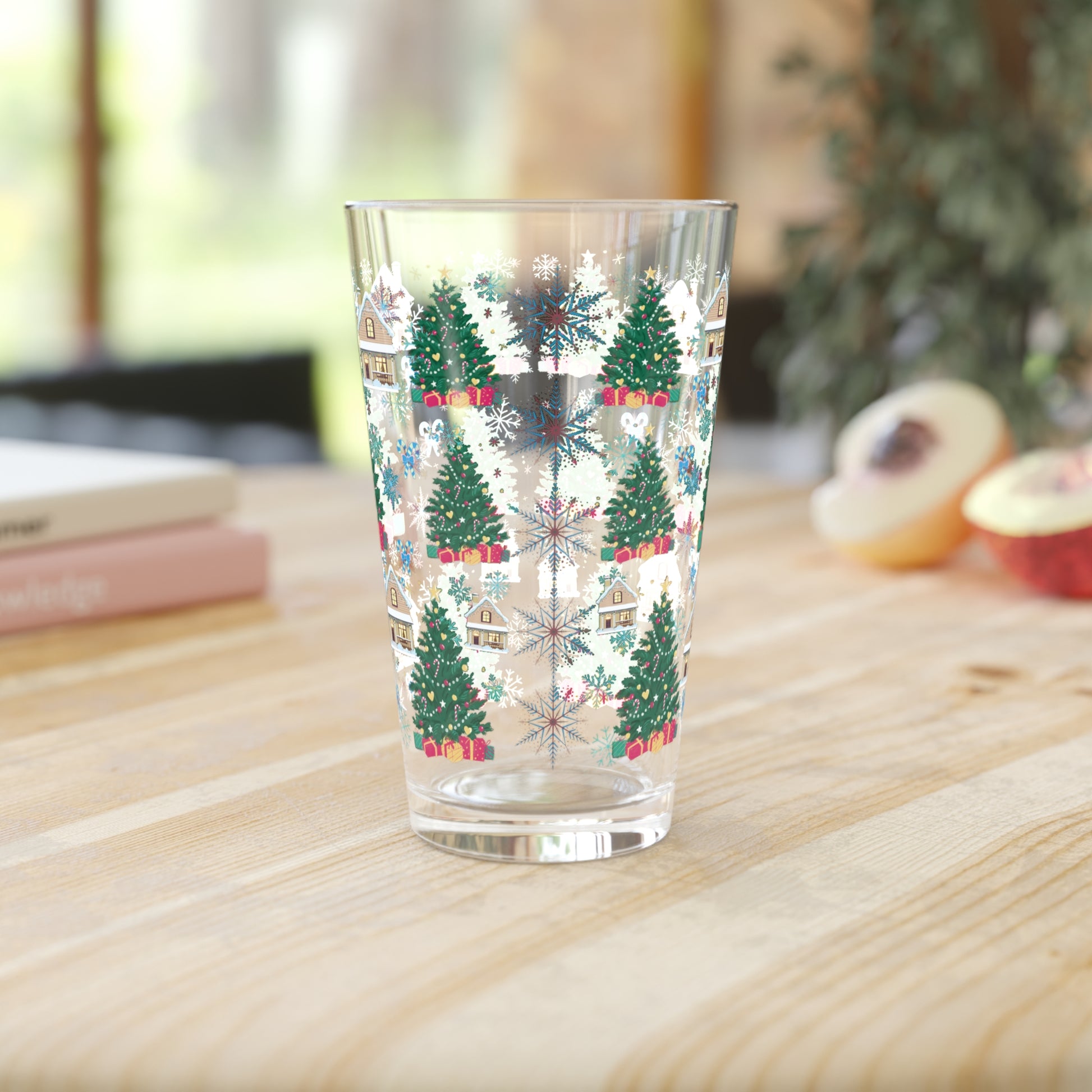 Christmas Trees 16oz Pint Glass Modern Style for Cocktails, Mocktails, Beer, and Water Perfect for Every Occasion Mother's Day Party Drinkware, Housewarming Perfect Gift Party Drinkware, Cocktail, Wedding Perfect for Parties - MRSBYVALLE