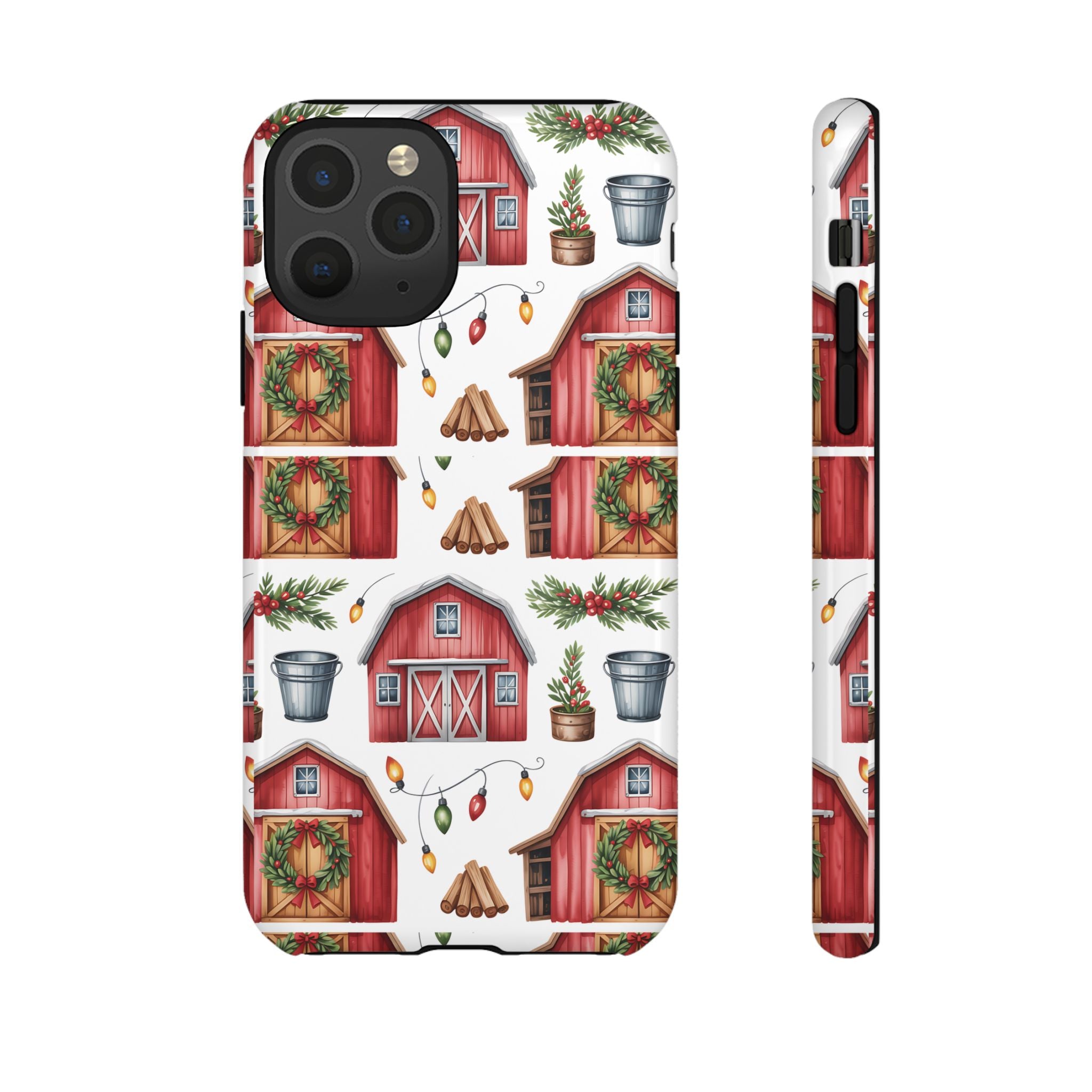 Farmhouse Christmas Design Phone Case - Stylish, Protective Cover for All Models Gift for Mom Accessory Gift for Her