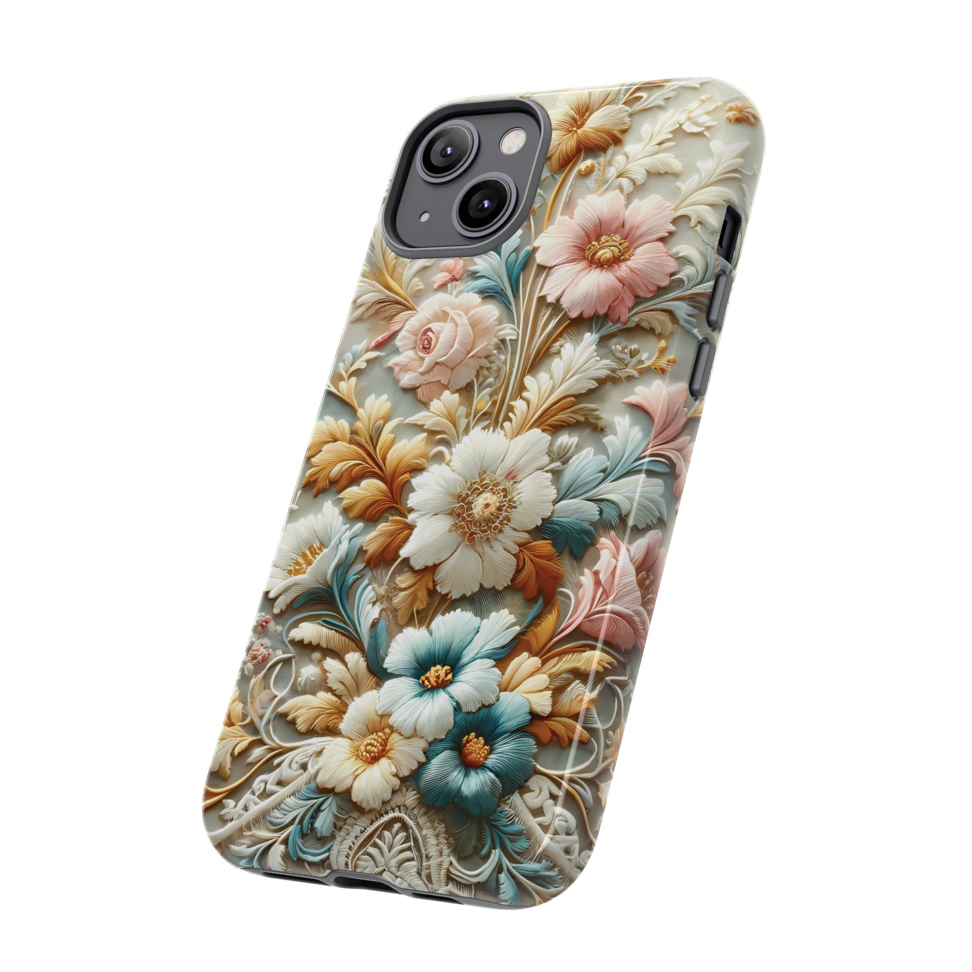 3D Elegant Faux Flowers Phone Case Stylish & Durable for iPhone Samsung Gift iPhone 15, 14, 13 Samsung Pixel Gift for Mom Accessory Gift for Her