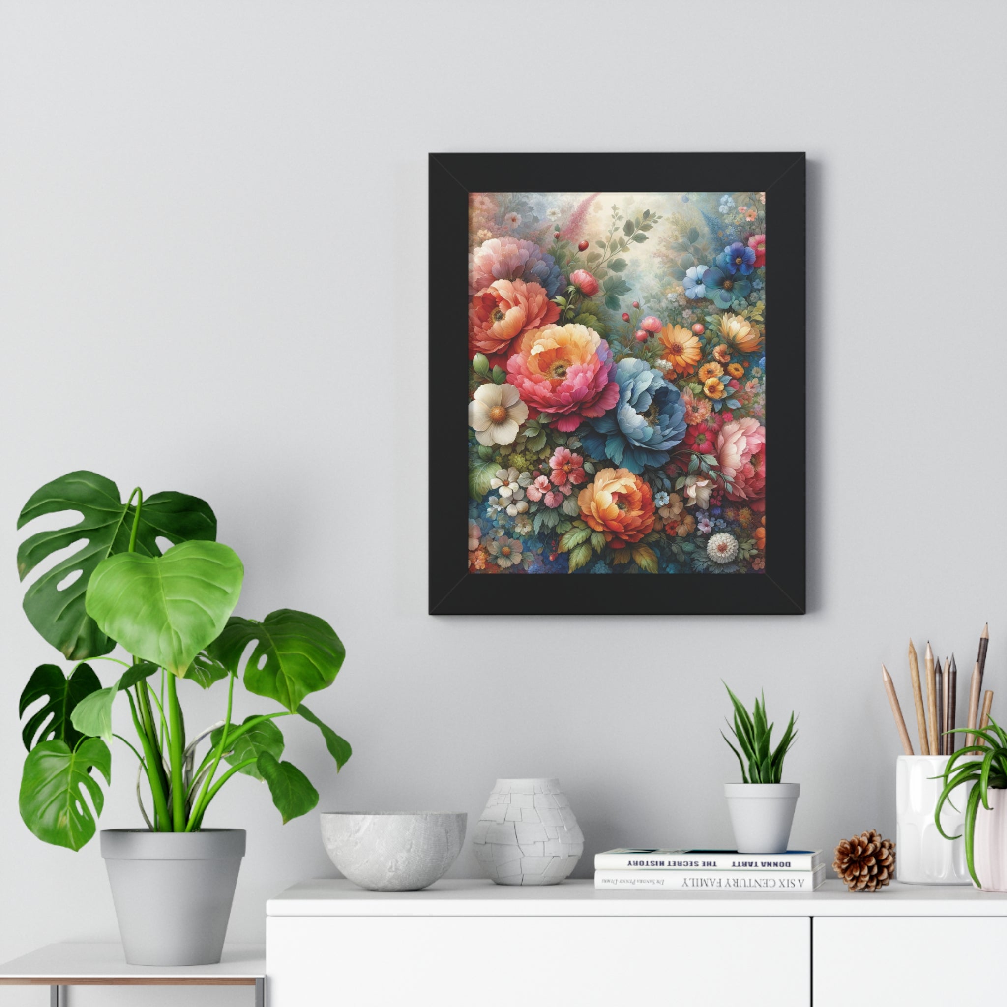 Floral Framed Vertical Poster Elegance in Every Stroke Premium Framed Vertical Posters Oil Art Mastery on Archival Matte Paper, Securely Encased in Black, White, or Walnut Frames with Durable Acrylic Protection Ready to Hang  Timelessly Crafted..