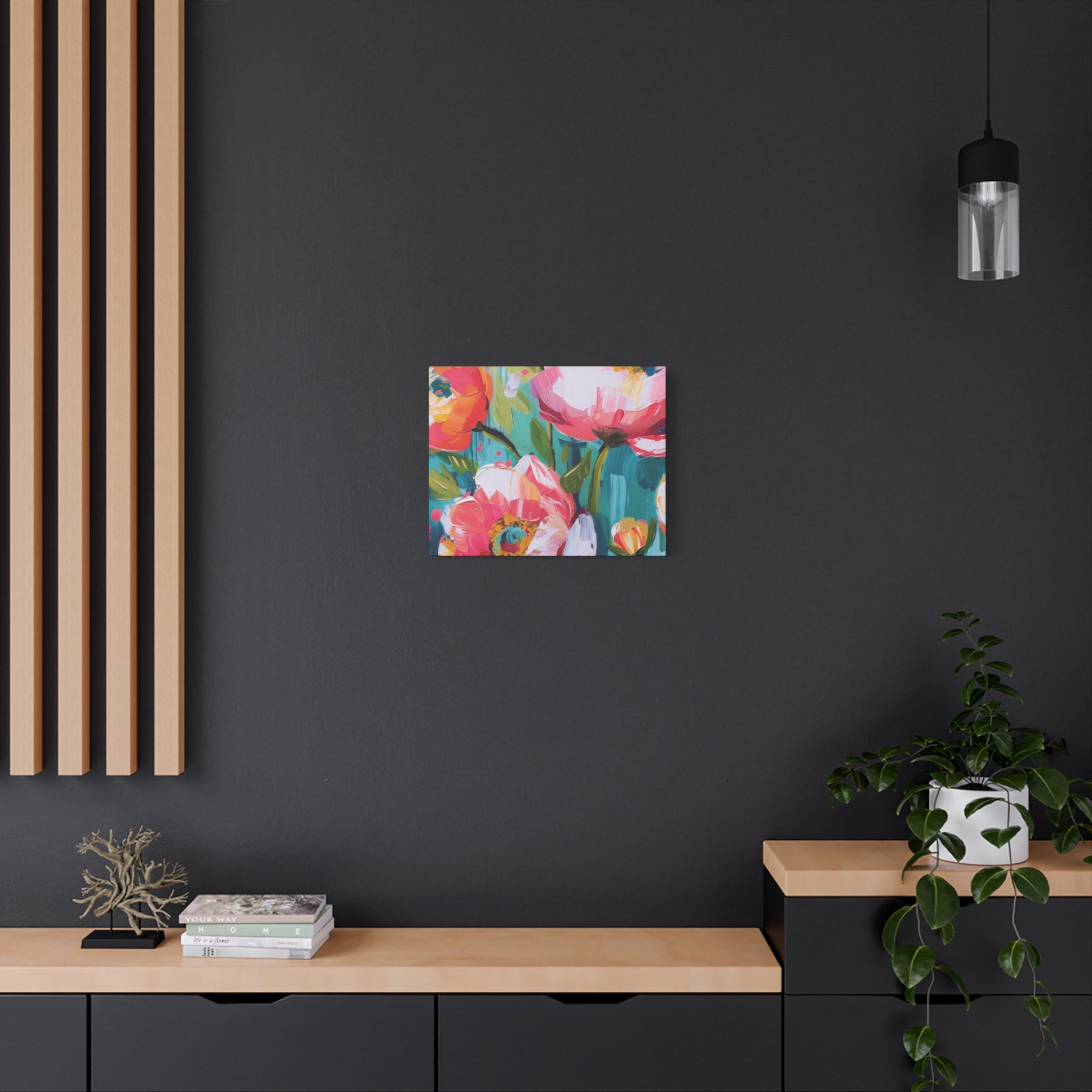 Unique Boho Floral Wall Art Matte Canvas Stretched, Vibrant Botanical Design, Perfect for Living Room, Bedroom, or Office Decor, Adds a Stylish Touch to Any Space - MRSBYVALLE