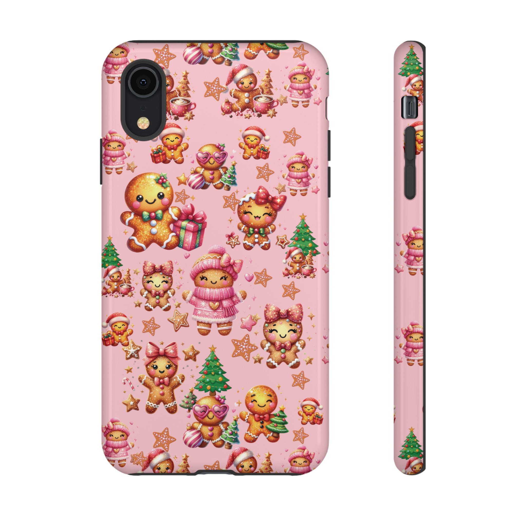 Adorable Pink Gingerbread Girl Phone Case Girly Holiday Vibes, Sweet Christmas Aesthetic, Cute & Festive Gift Idea for Her, Fun Protective Cover