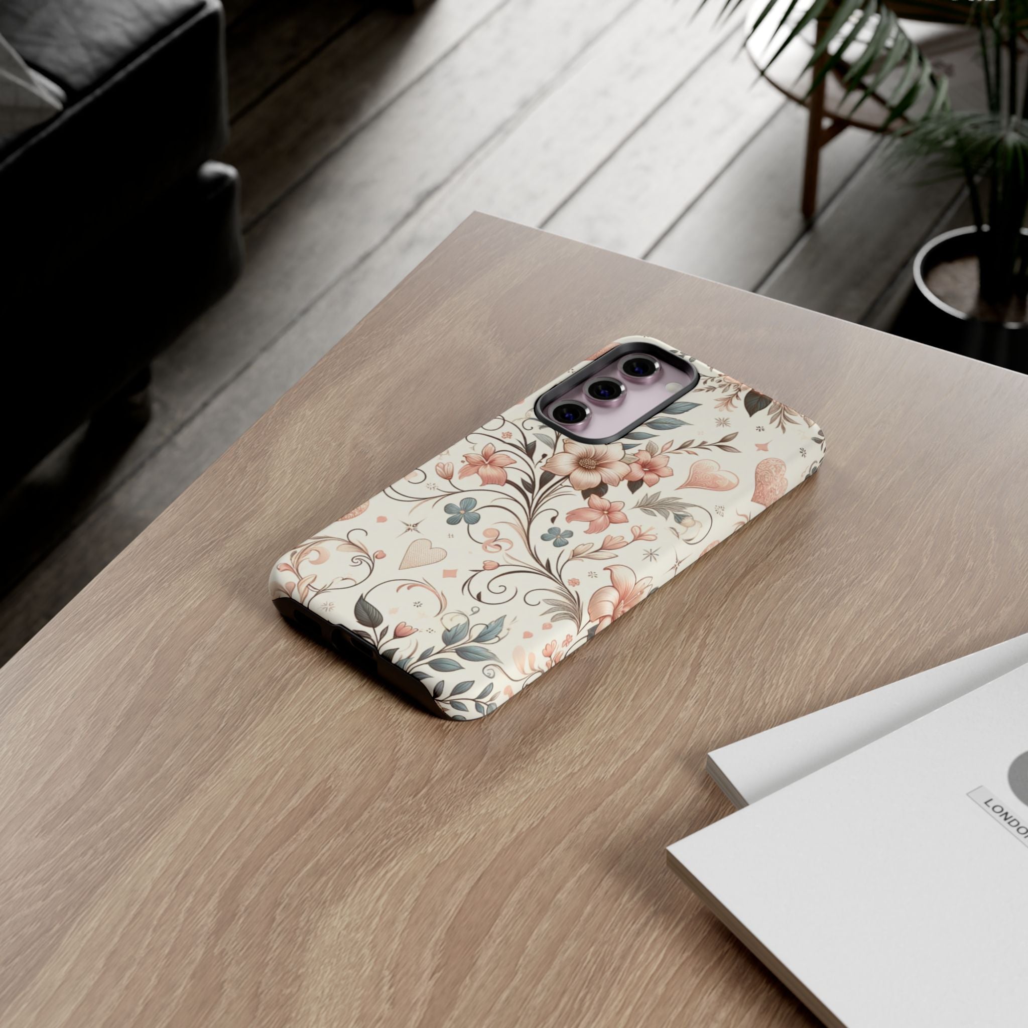 Floral Design Luxury Phone Tough Case Floral Elegant Durable Stylish for Modern Devices iPhone 17, 16 15, Samsung iPhone Samsung Accessory Gift for Her