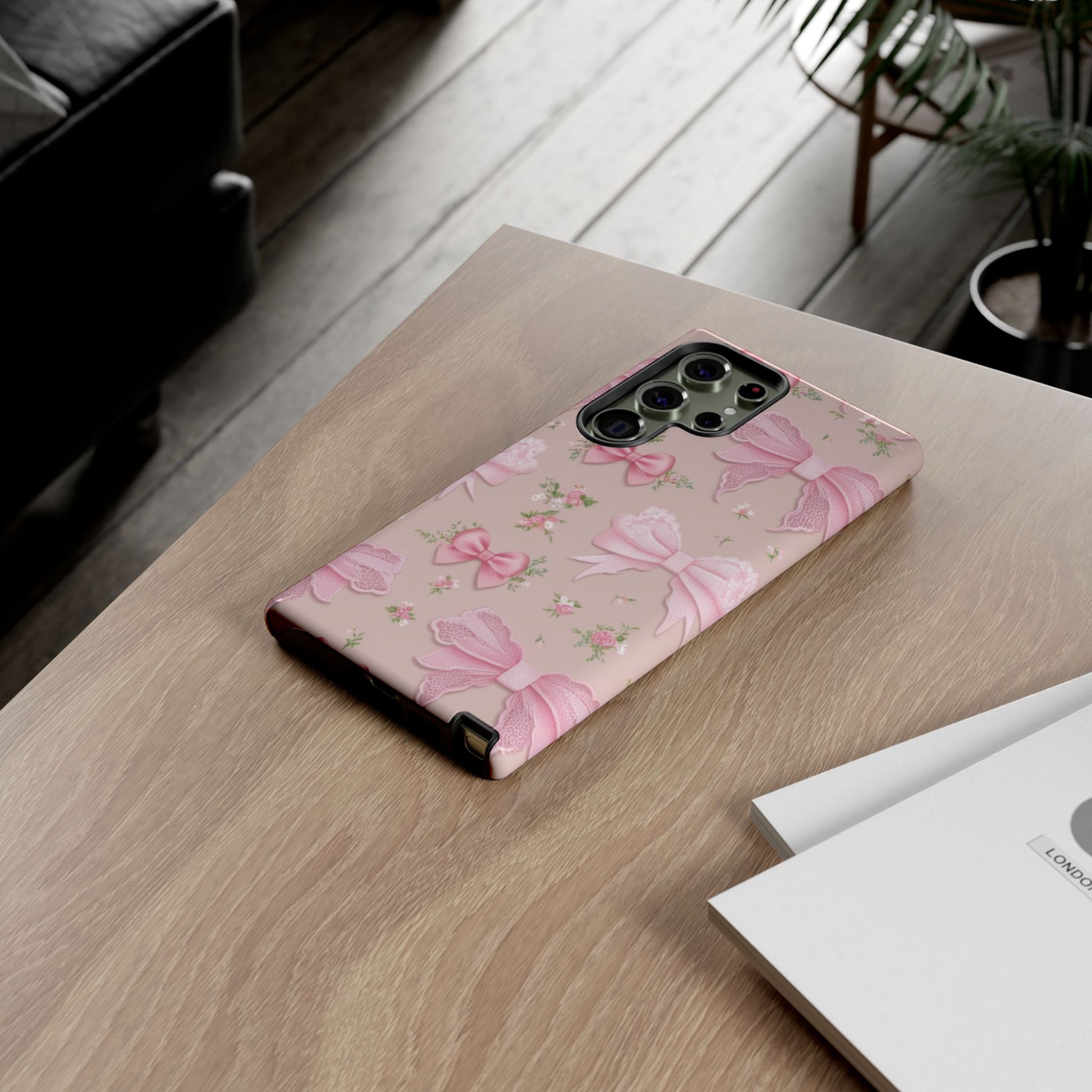 Luxury Pink Bow Phone Case – Cute & Protective Cover for iPhone & Samsung Gift for Her