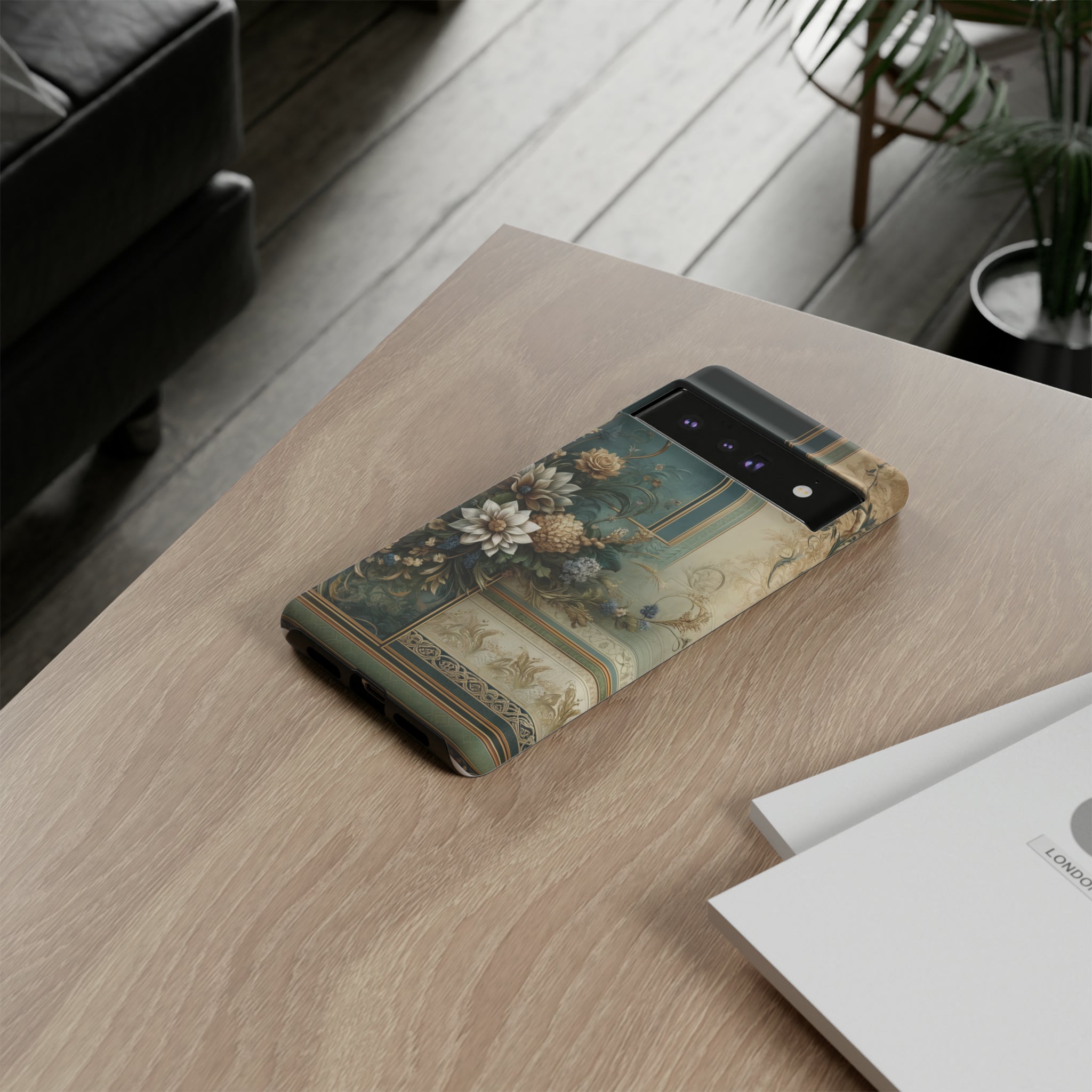 Victorian Floral Boho Luxury Phone Tough Case Floral Elegant Durable Stylish for Modern Devices iPhone 15, Samsung iPhone Samsung Accessory Gift for Her.