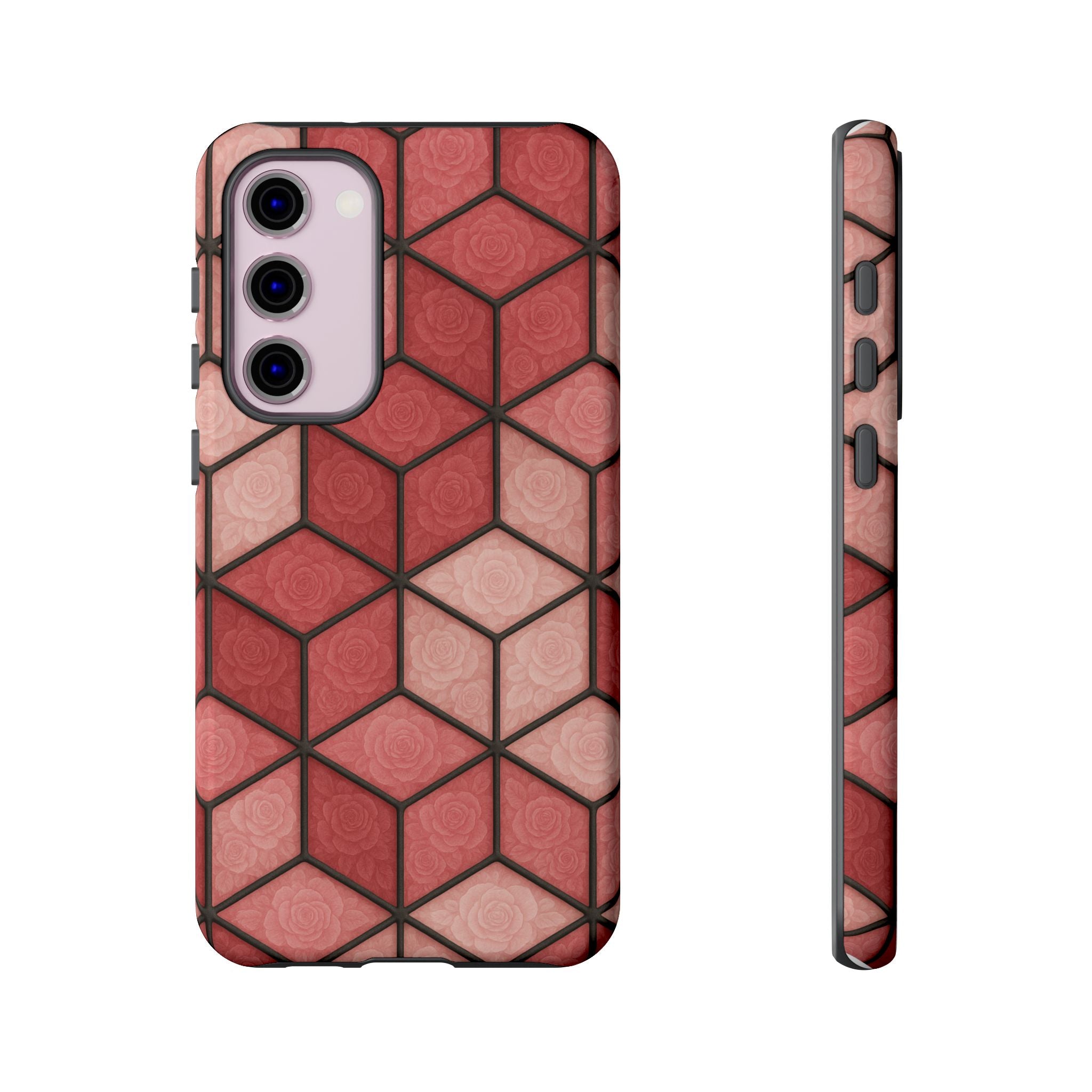 Geometric Stained Glass Illusion Phone Case Colorful Abstract Art, Aesthetic Protective Cover for iPhone, Samsung & Google, Unique Gift Idea Mom