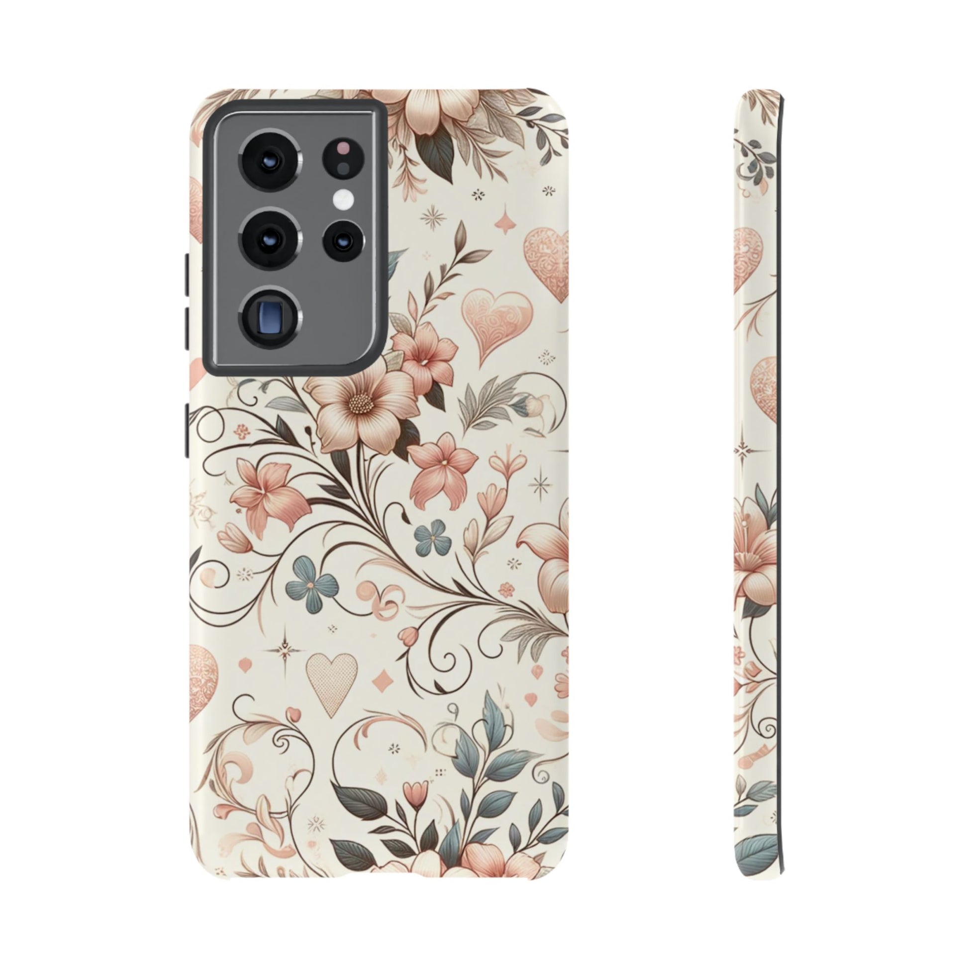 Floral Design Luxury Phone Tough Case Floral Elegant Durable Stylish for Modern Devices iPhone 17, 16 15, Samsung iPhone Samsung Accessory Gift for Her