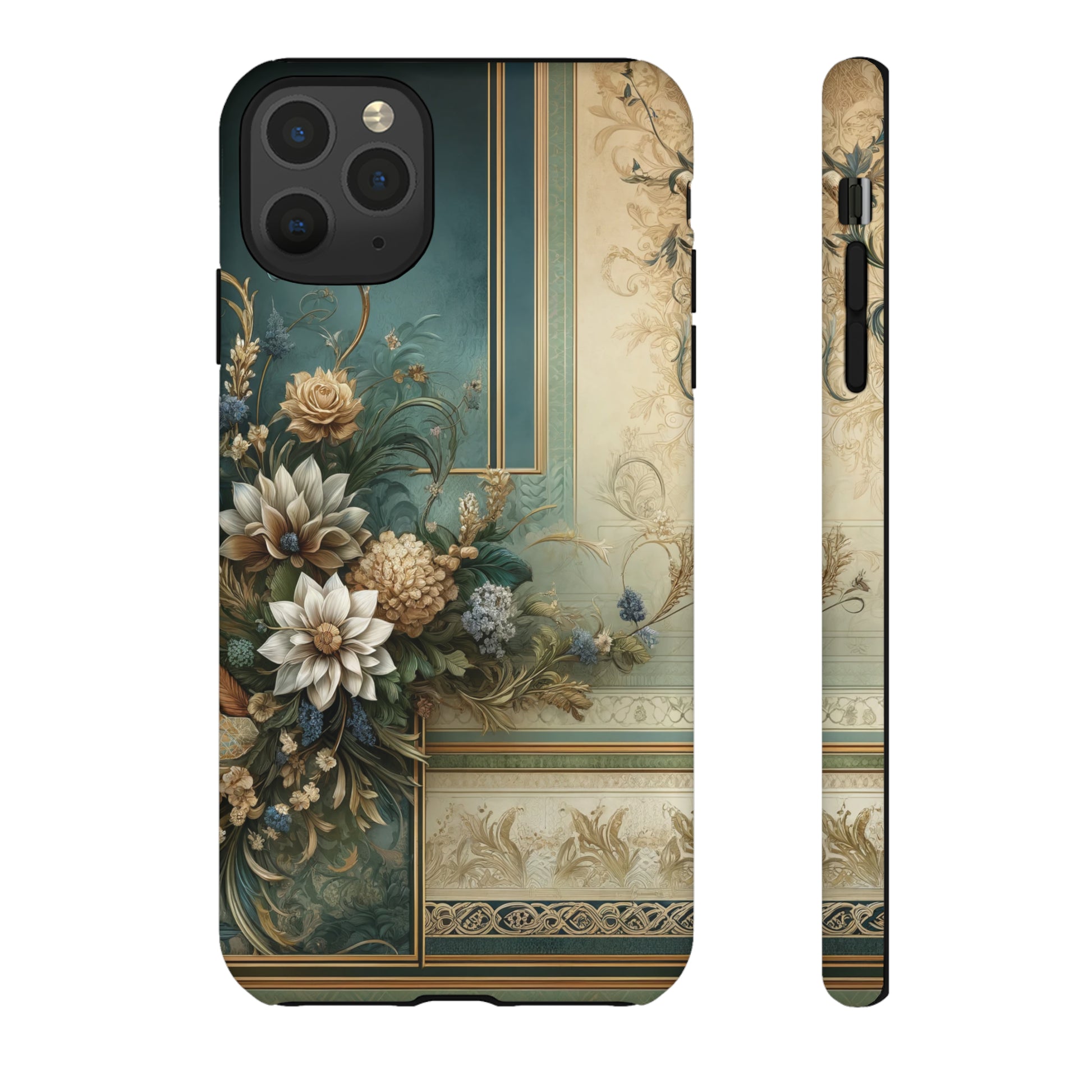 Victorian Floral Boho Luxury Phone Tough Case Floral Elegant Durable Stylish for Modern Devices iPhone 15, Samsung iPhone Samsung Accessory Gift for Her.
