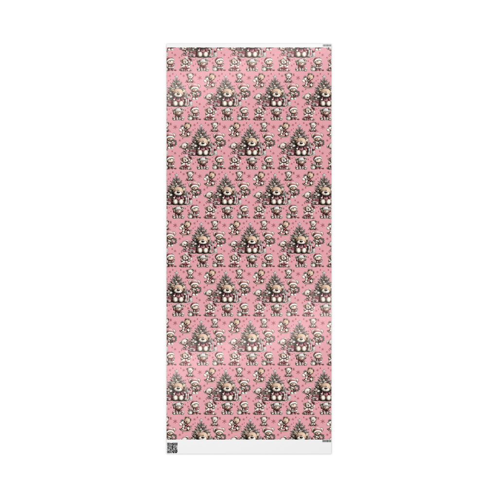 Whimsical Pink Teddy Bear Wrapping Paper Cute Holiday Gift Wrap for Sweet  Cozy Presents