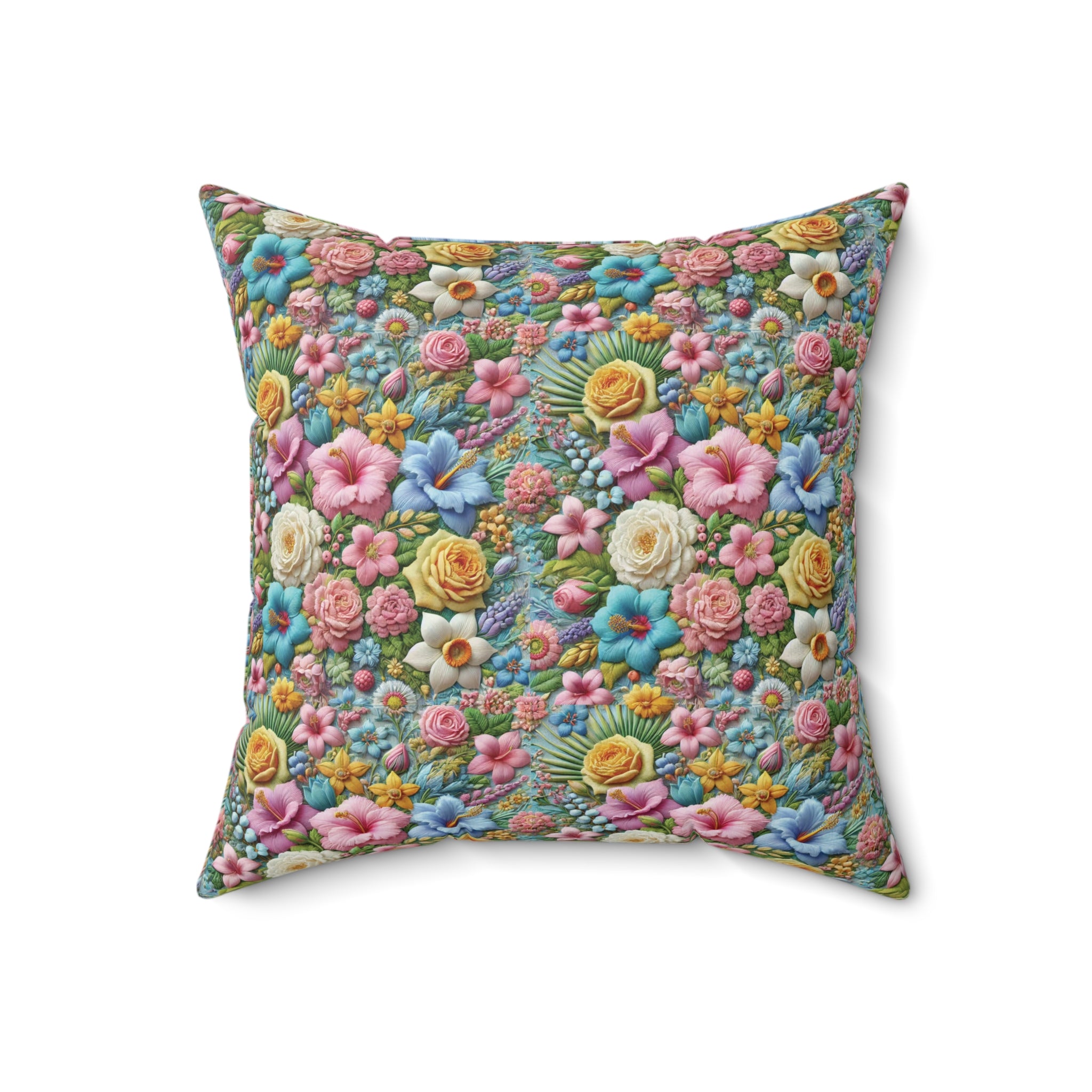 Pastel Floral Pillow Cover – Elegant Decorative Throw Cushion with Soft, Vibrant Flower Design, Perfect for Stylish Home Décor and Cozy Living Spaces - MRSBYVALLE