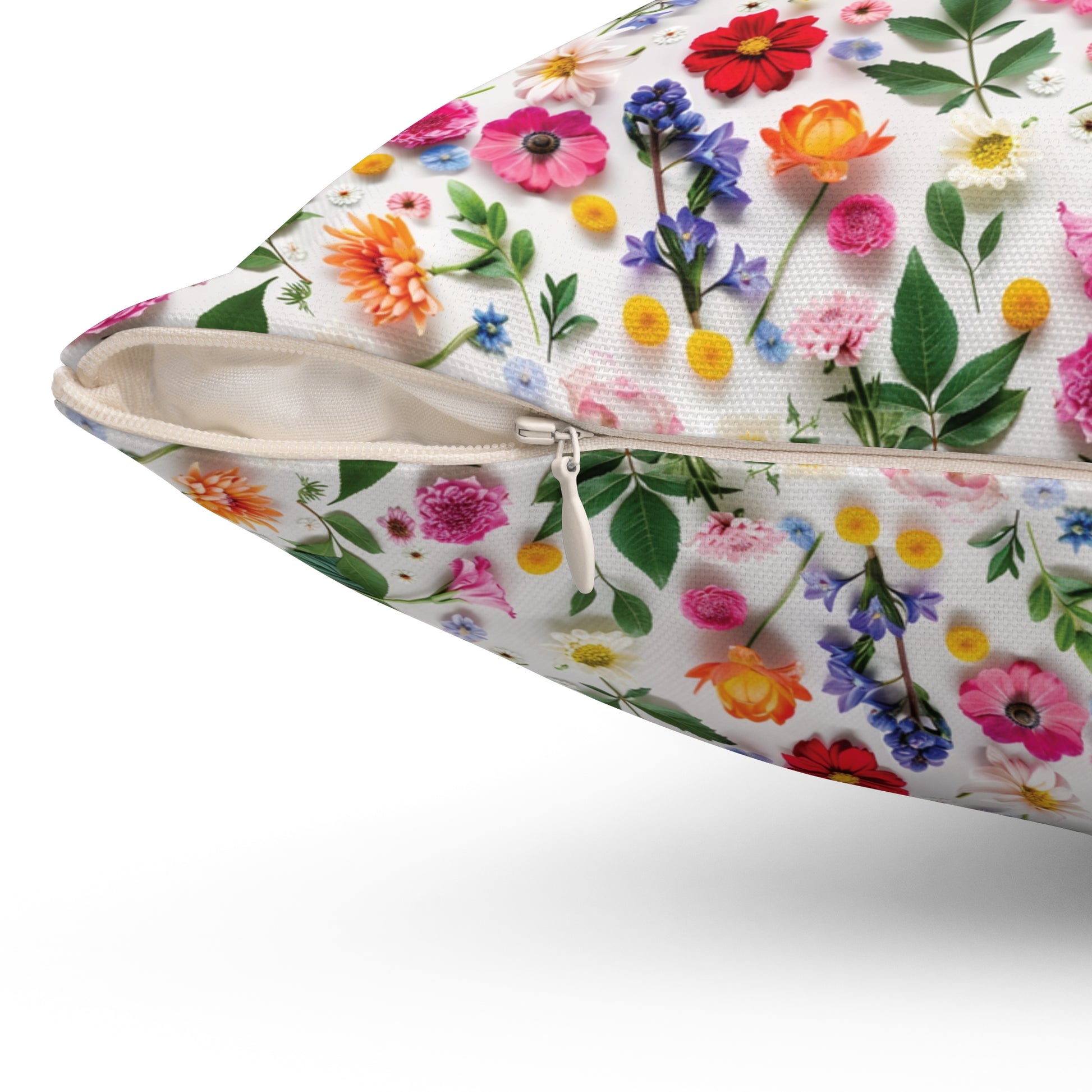 Modern Wildflowers Decorative Pillow - Available in 16x16, 18x18, 20x20 - Vibrant Accent for Living Room, Bedroom, or Sofa Decor 100% Polyester with Double-Sided Print