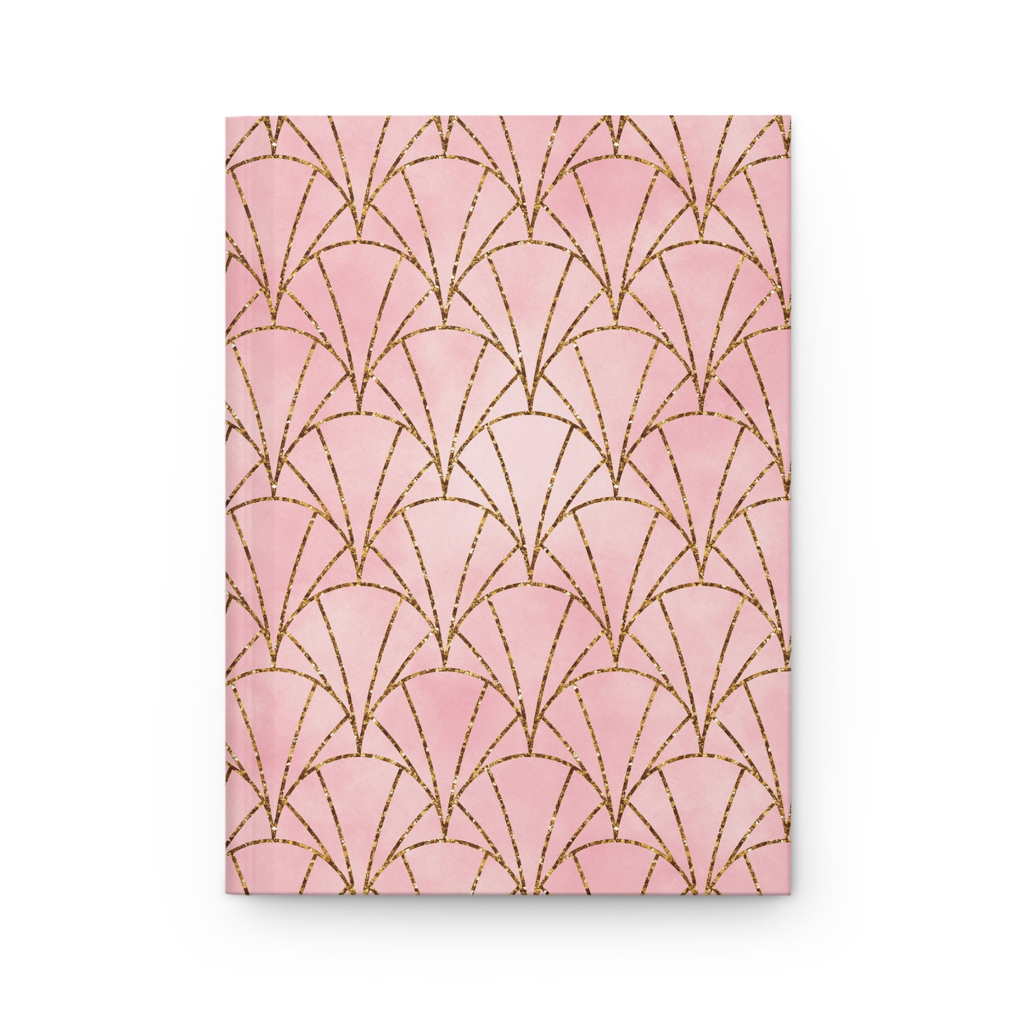 Art Deco Pink and Gold Hardcover Journal — Imperial Geometric Executive Notebook