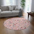 Chic Bohemian Wildflower Garden Round Rug Perfect for Home Decor & Living Room Aesthetics Hallways, and Home Offices Luxurious Design interior Livingroom - MRSBYVALLE