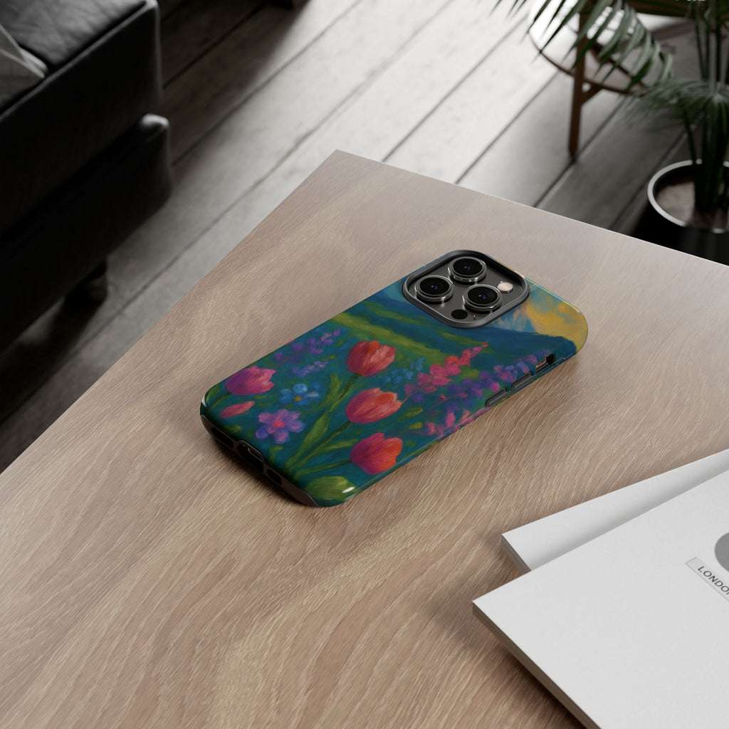 Mountains Wildflowers Phone Case | Vibrant Botanical Floral Design | Nature-Inspired Protective Cover for iPhone & Samsung | Trendy Aesthetic Gift Idea