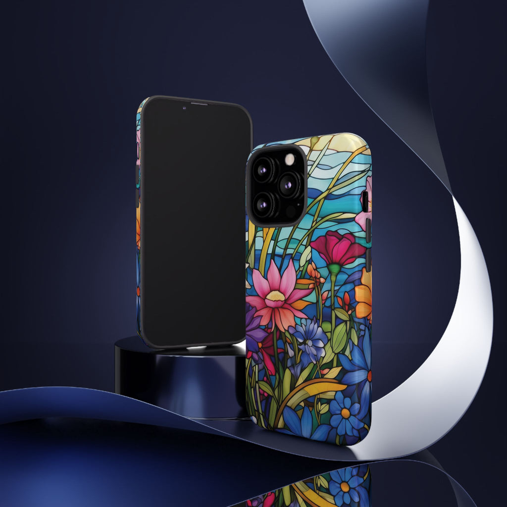 Wildflowers Stain Glass Illusion Phone Case Unique Holiday Protection for Your Device | Stylish & Durable Cover Gift for Her Phone 15, Samsung iPhone Samsung Accessory Gift for Her