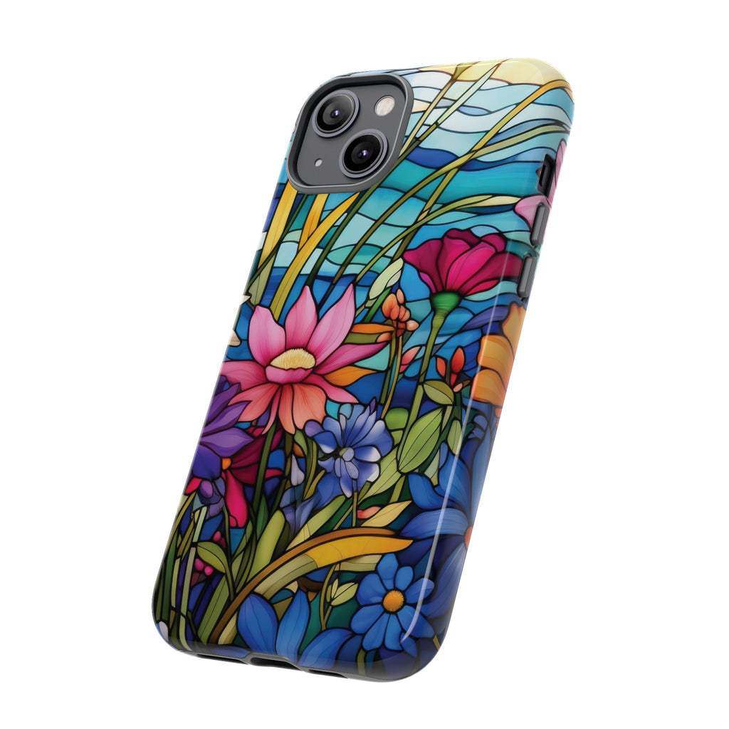 Wildflowers Stain Glass Illusion Phone Case Unique Holiday Protection for Your Device | Stylish & Durable Cover Gift for Her Phone 15, Samsung iPhone Samsung Accessory Gift for Her