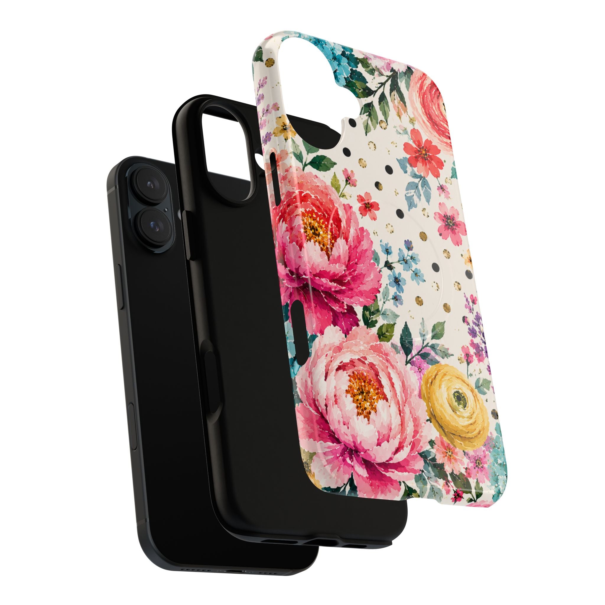 Watercolor Floral Peonies phone case | magnetic slim protective case