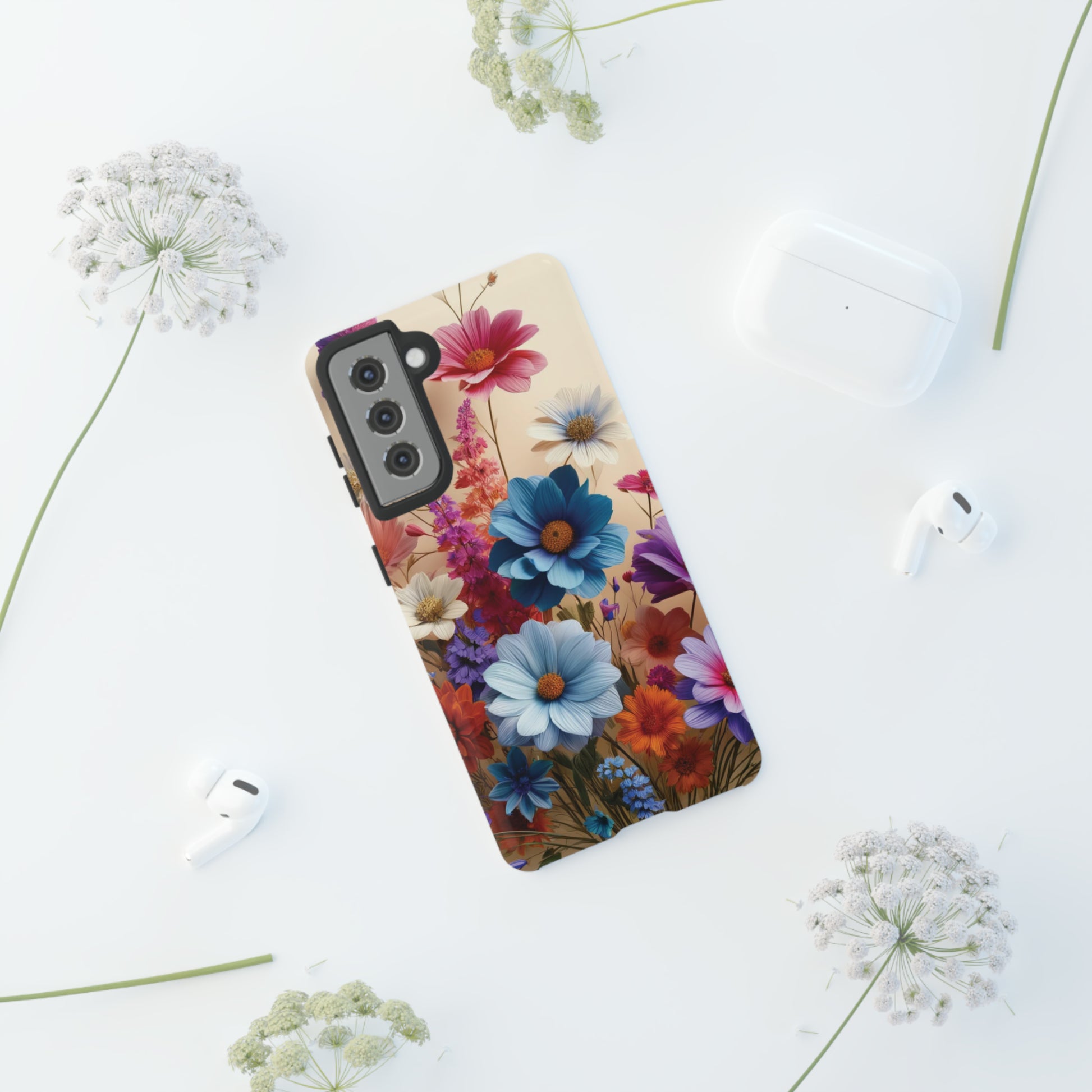 Best Phone Case Floral 3D Illusion Luxury Tough Case Floral Elegant Durable Stylish for Modern Devices iPhone 15, Samsung iPhone Samsung Accessory Gift for Her.