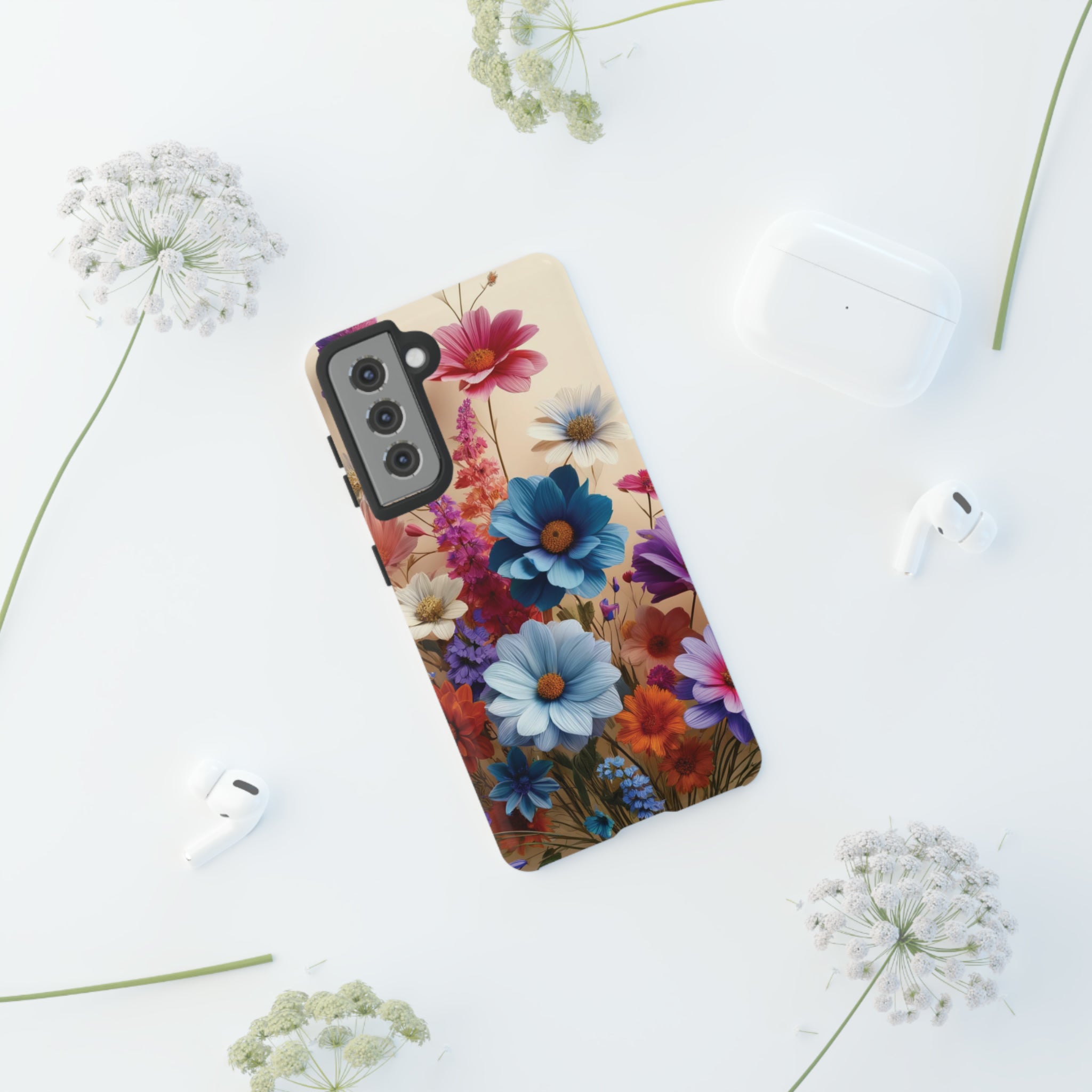 Best Phone Case Floral 3D Illusion Luxury Tough Case Floral Elegant Durable Stylish for Modern Devices iPhone 15, Samsung iPhone Samsung Accessory Gift for Her.