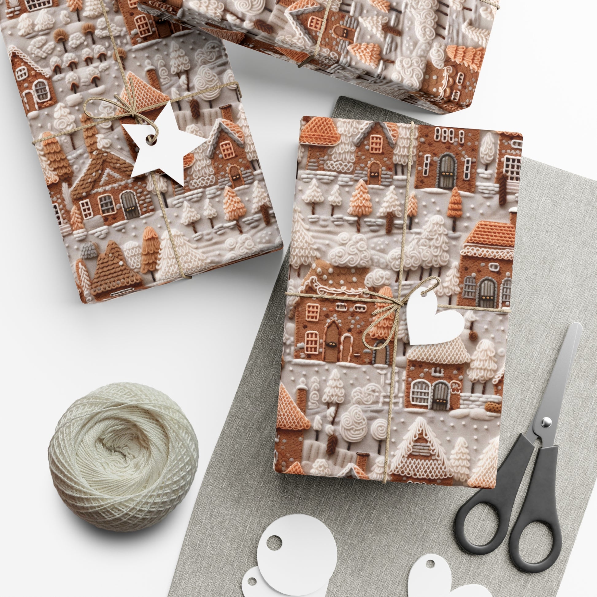 Charming Gingerbread House Wrapping Paper - Festive Holiday Design, Premium Quality, 100% Recyclable, Perfect for Christmas Gifts and Special Occasions - MRSBYVALLE