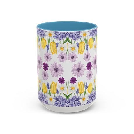 Botanical Floral Mug  Lavender & Yellow Flowers, Ceramic 11oz & 15oz Cup, Ideal Gift for Coffee Lovers, Mother's Day, or Cozy Spring Mornings