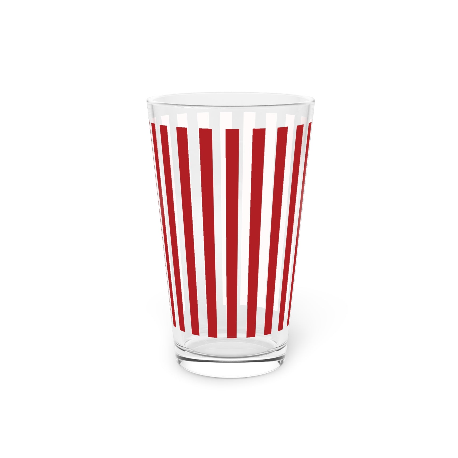 Red Stripes 16oz Pint Glass Stylish Drinkware for Home Bar, Sleek Striped Design, Durable Glass, Perfect Gift for Beer Lovers, Cocktail Enthusiasts, or Everyday Use!Perfect for Parties - MRSBYVALLE