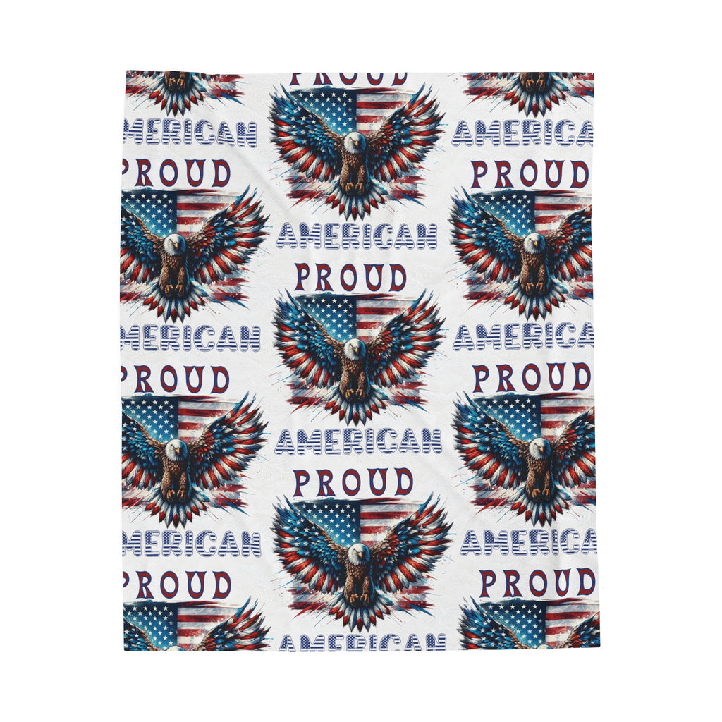 Patriotic American Flag and Eagle Velveteen Plush Blanket Cozy Up with Stunning USA Symbol! Perfect for Living Rooms, Bedrooms, and Proud Americans Housewarming, Dad's Gift for Birthday - MRSBYVALLE