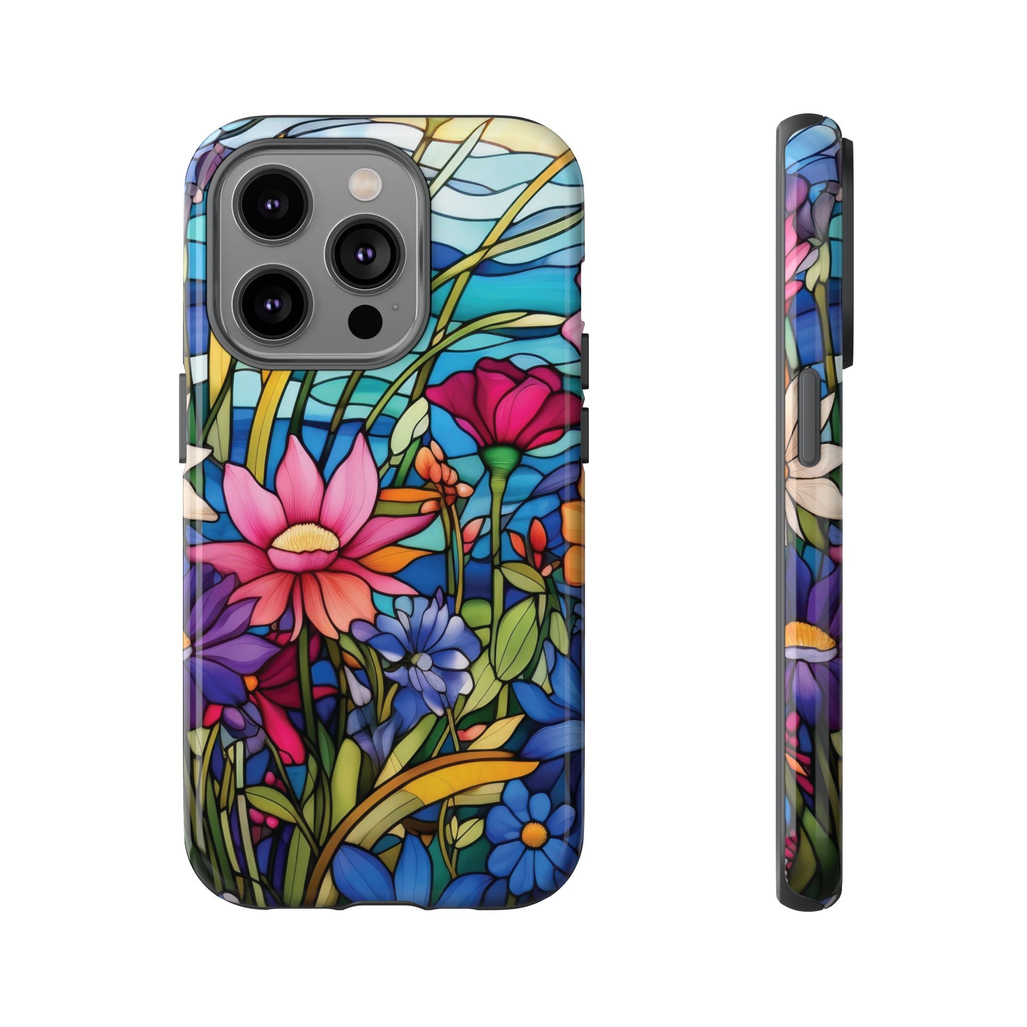 Wildflowers Stain Glass Illusion Phone Case Unique Holiday Protection for Your Device | Stylish & Durable Cover Gift for Her Phone 15, Samsung iPhone Samsung Accessory Gift for Her