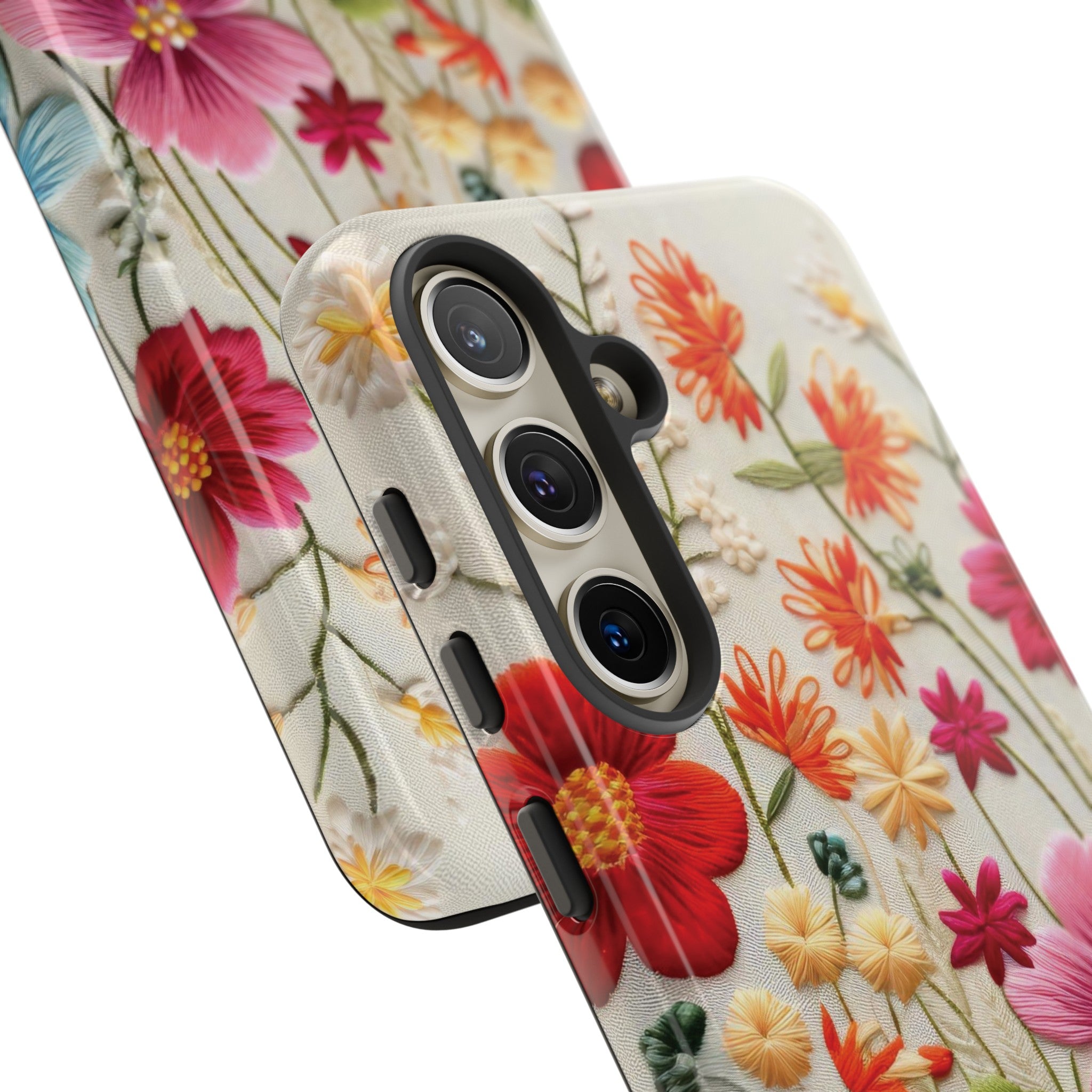 3D Floral Phone Case Elegant Faux Flower Durable for iPhone Samsung Smartphone iPhone 15, 14, 13 Samsung Gift for Mom