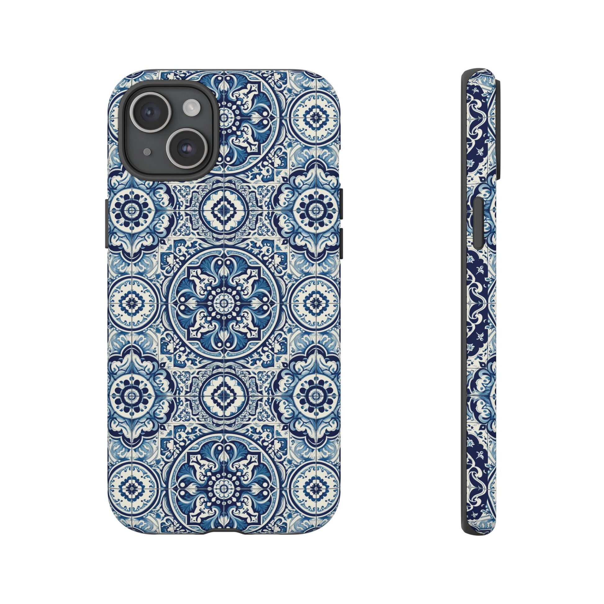 Azulejo Tile Phone Case Elegant Mediterranean Blue Porcelain Design iPhone 17, 16, 15, Samsung iPhone Samsung Accessory Gift for Her