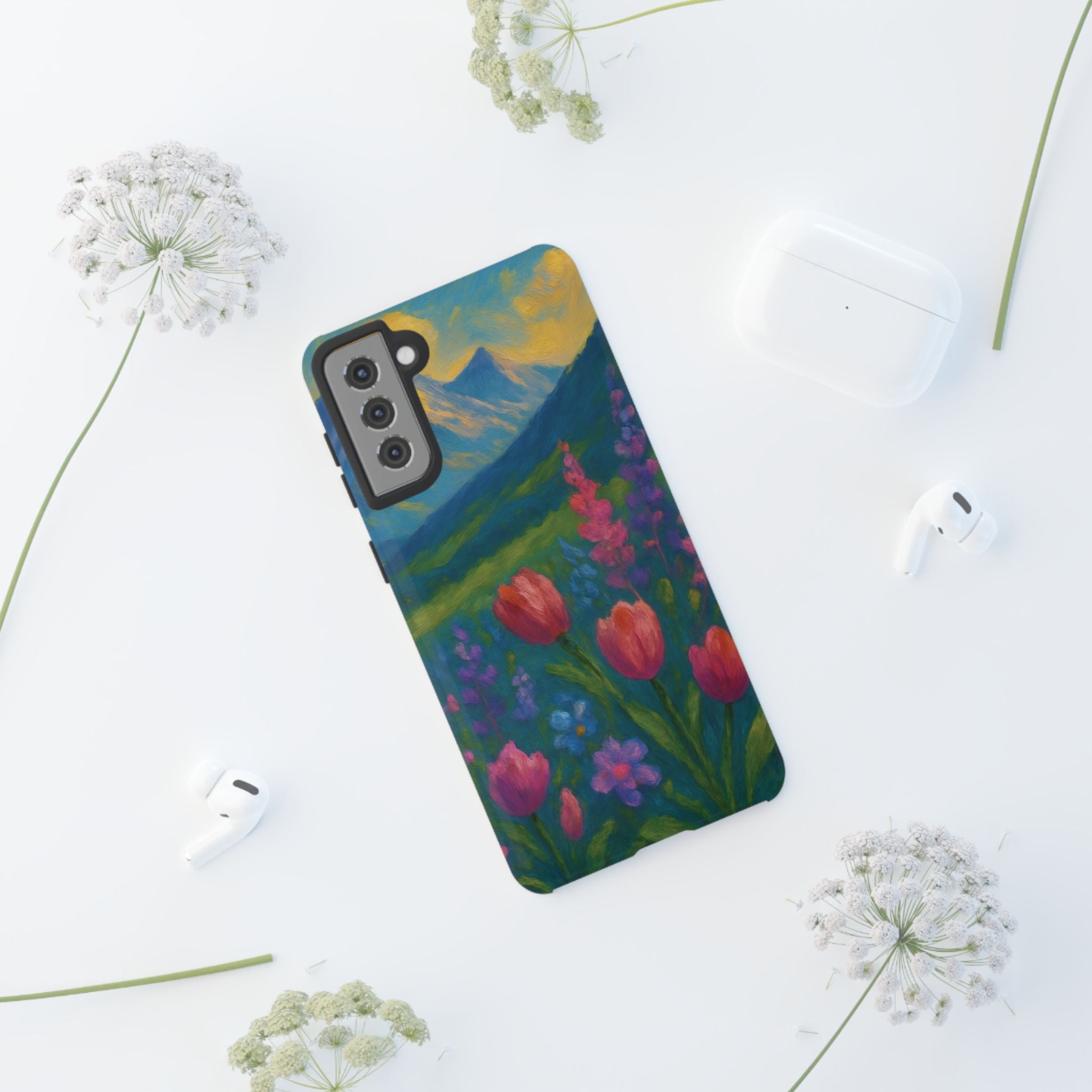 Mountains Wildflowers Phone Case | Vibrant Botanical Floral Design | Nature-Inspired Protective Cover for iPhone & Samsung | Trendy Aesthetic Gift Idea