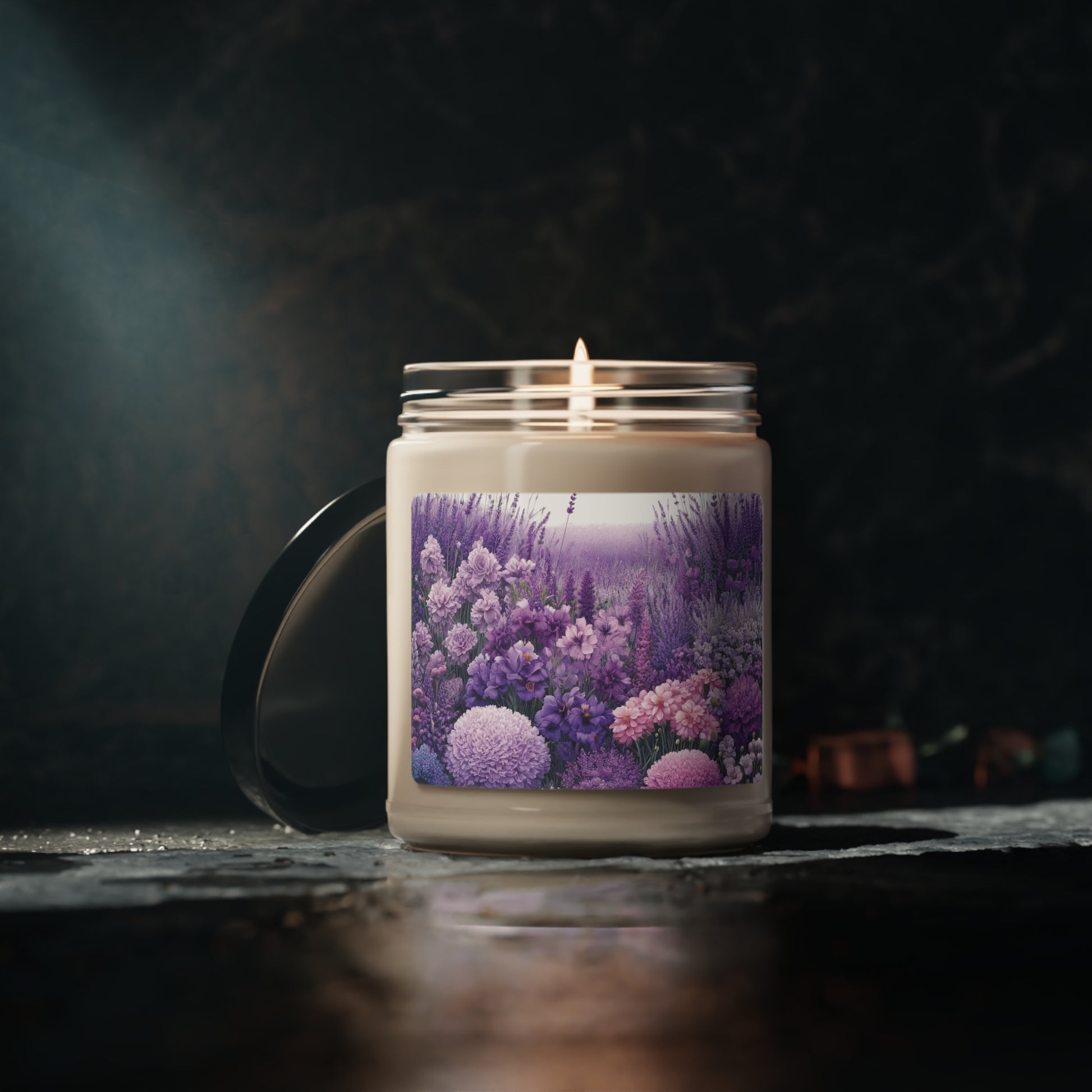 Lavender Floral Candle Perfect for Relaxation Home Ambiance Scented Soy Candle, 9oz, Wedding, Bridal Shower, Mother's Day Gift Housewarming Gift.