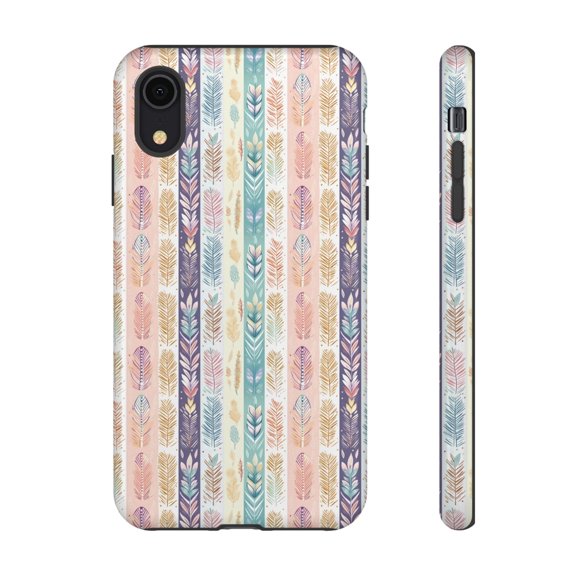 Boho Pastel Feathers Modern Watercolor Abstract Phone Case Compatible with iPhone, Samsung & More - Stylish, Durable Protection with Vibrant Artistic Design Perfect Gift for Her