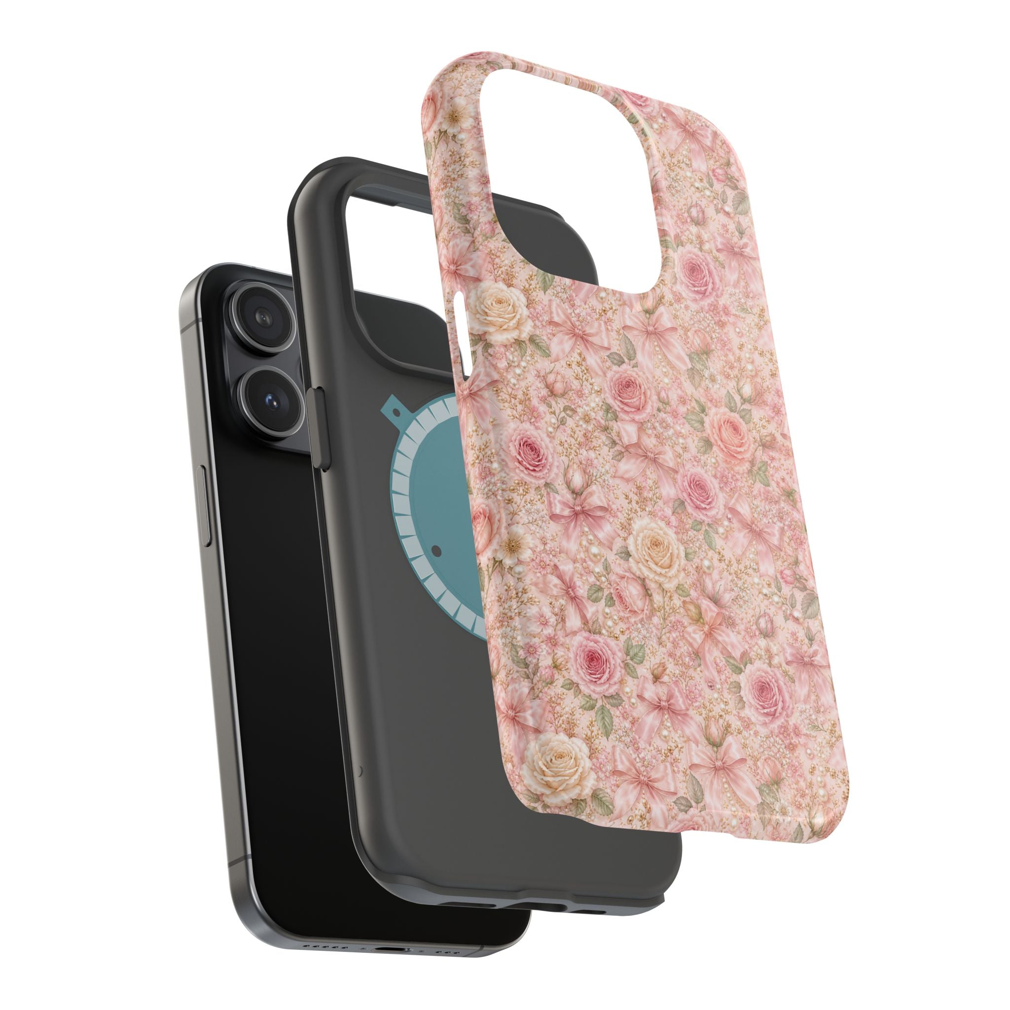 Floral Rose Pattern Magnetic Impact-Resistant Phone Case iPhone and Samsung
