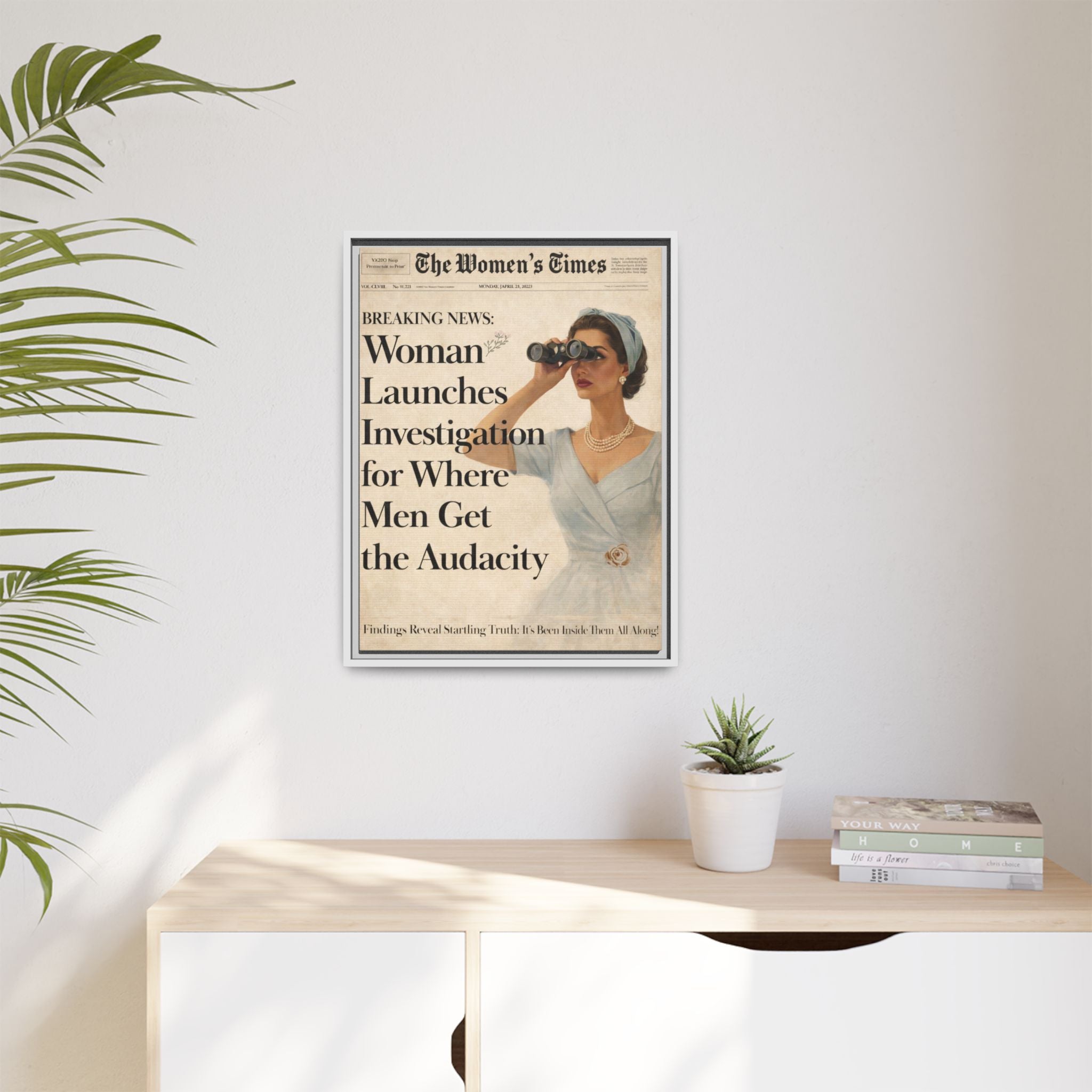 Vintage Funny Women's Retro Art Matte Canvas Framed — Retro Inspirational Wall Art